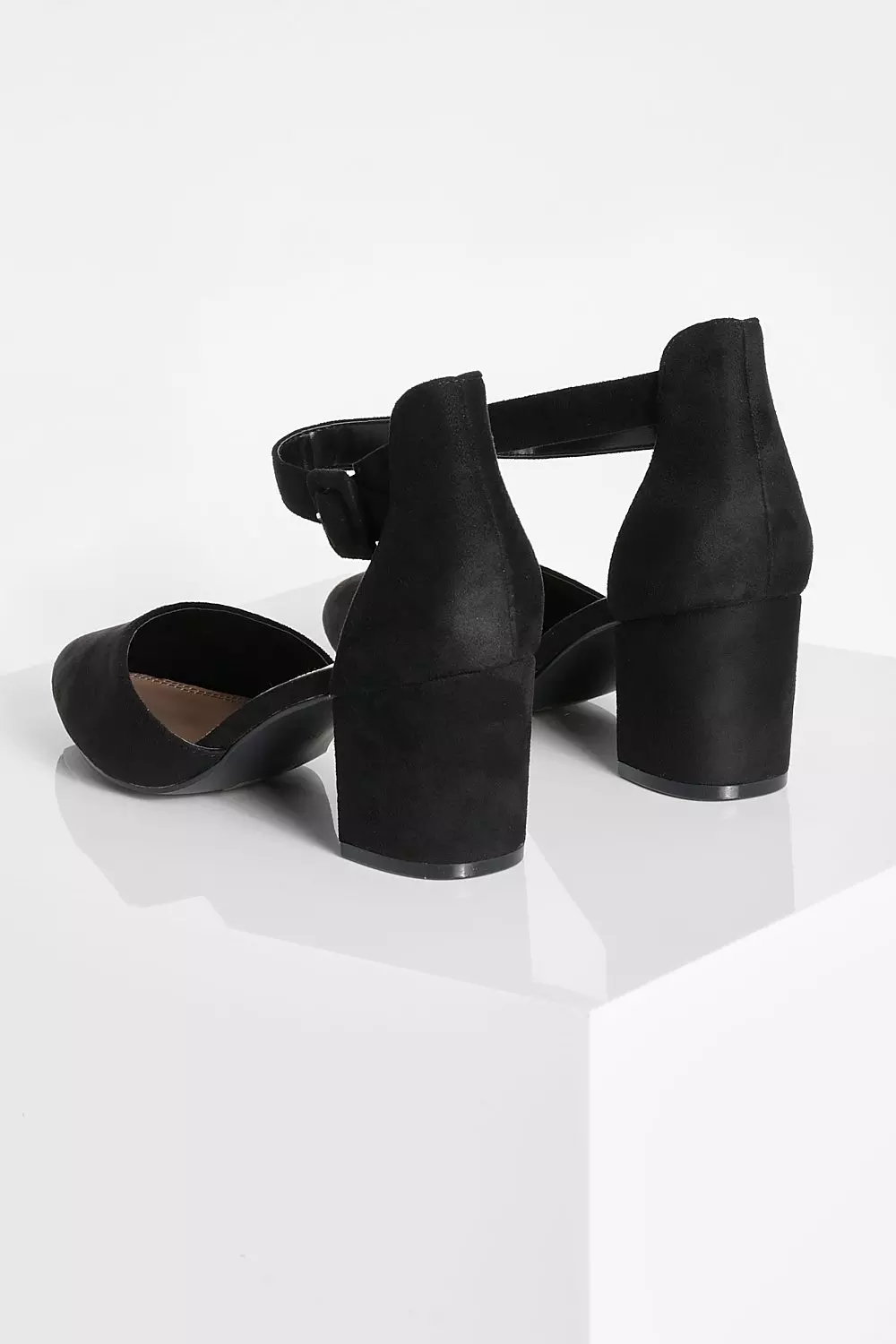 Black Wide Fit Buckled Block Heel Ballet alternative image