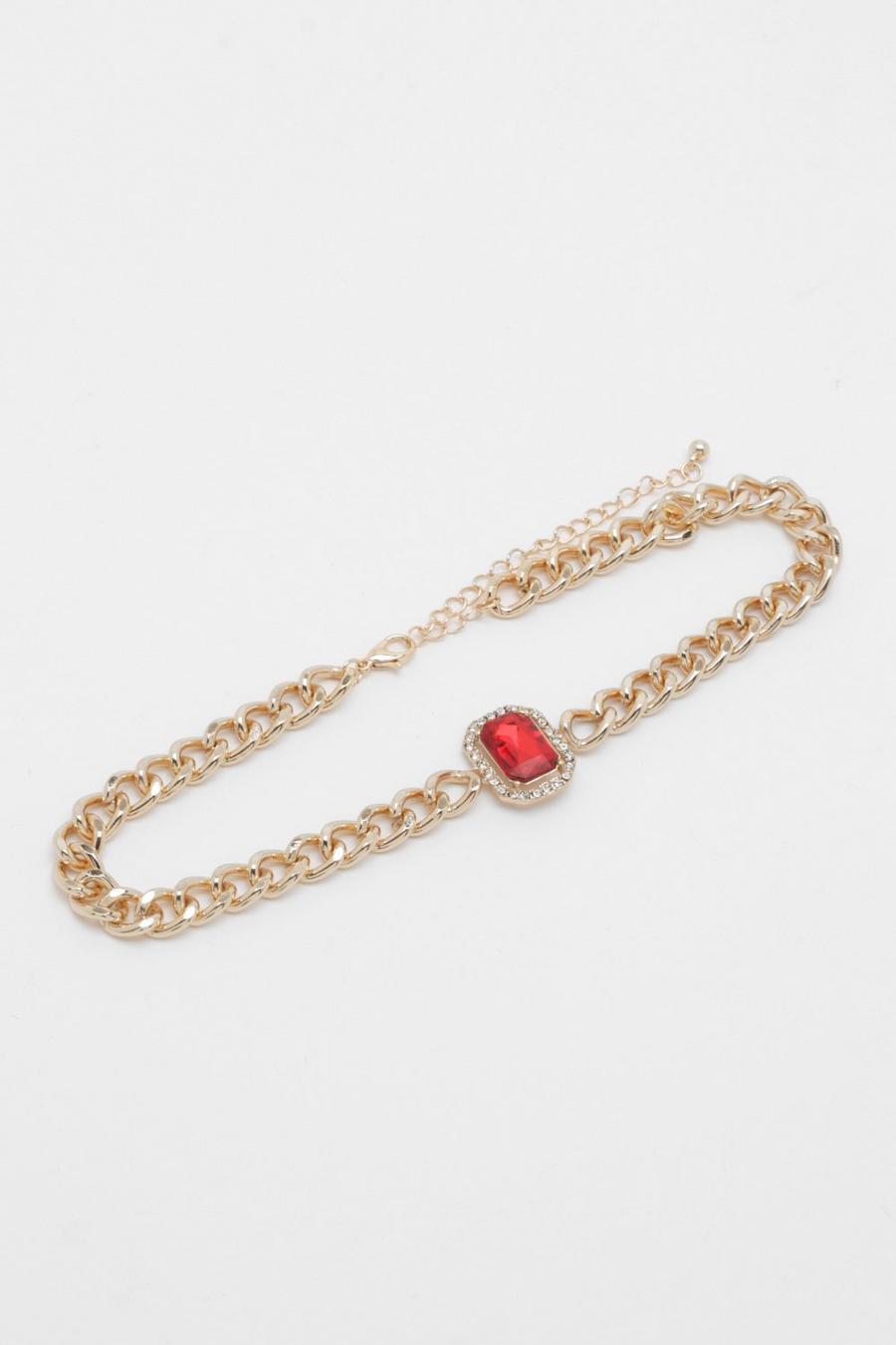 Statement Signature Red Stone Station Choker  image number 1