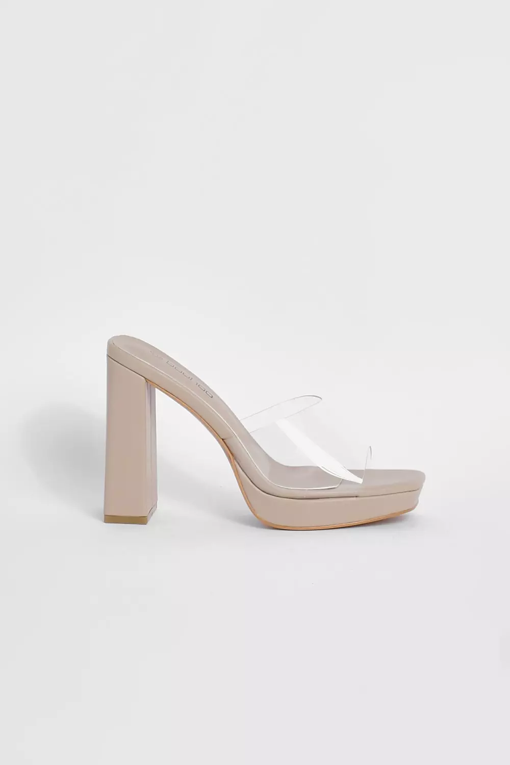 Nude Wide Fit Clear Mule Platform alternative image