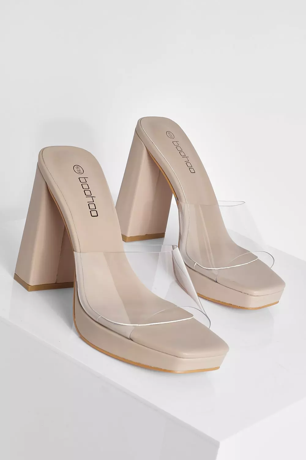 Nude Wide Fit Clear Mule Platform alternative image