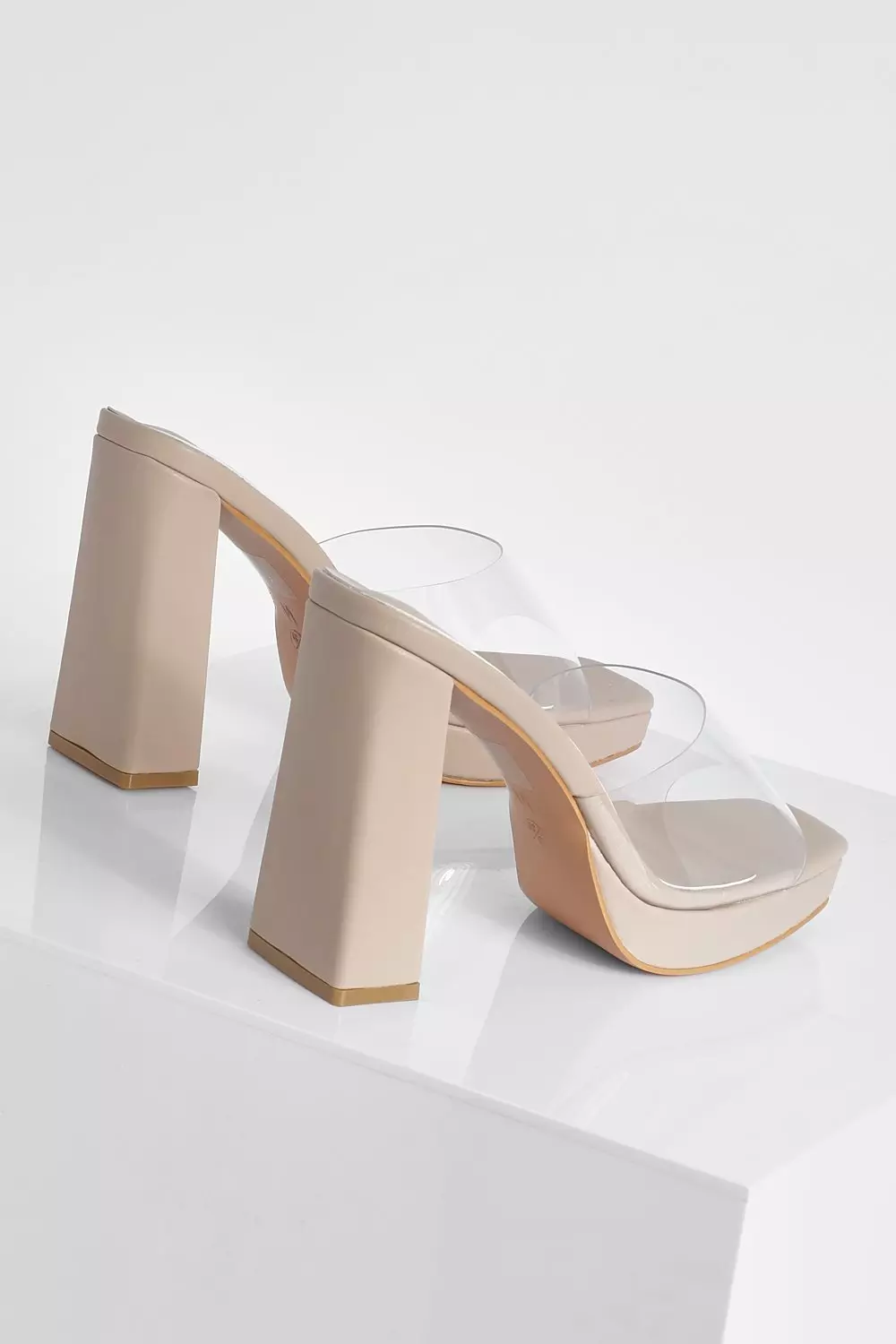 Nude Wide Fit Clear Mule Platform alternative image