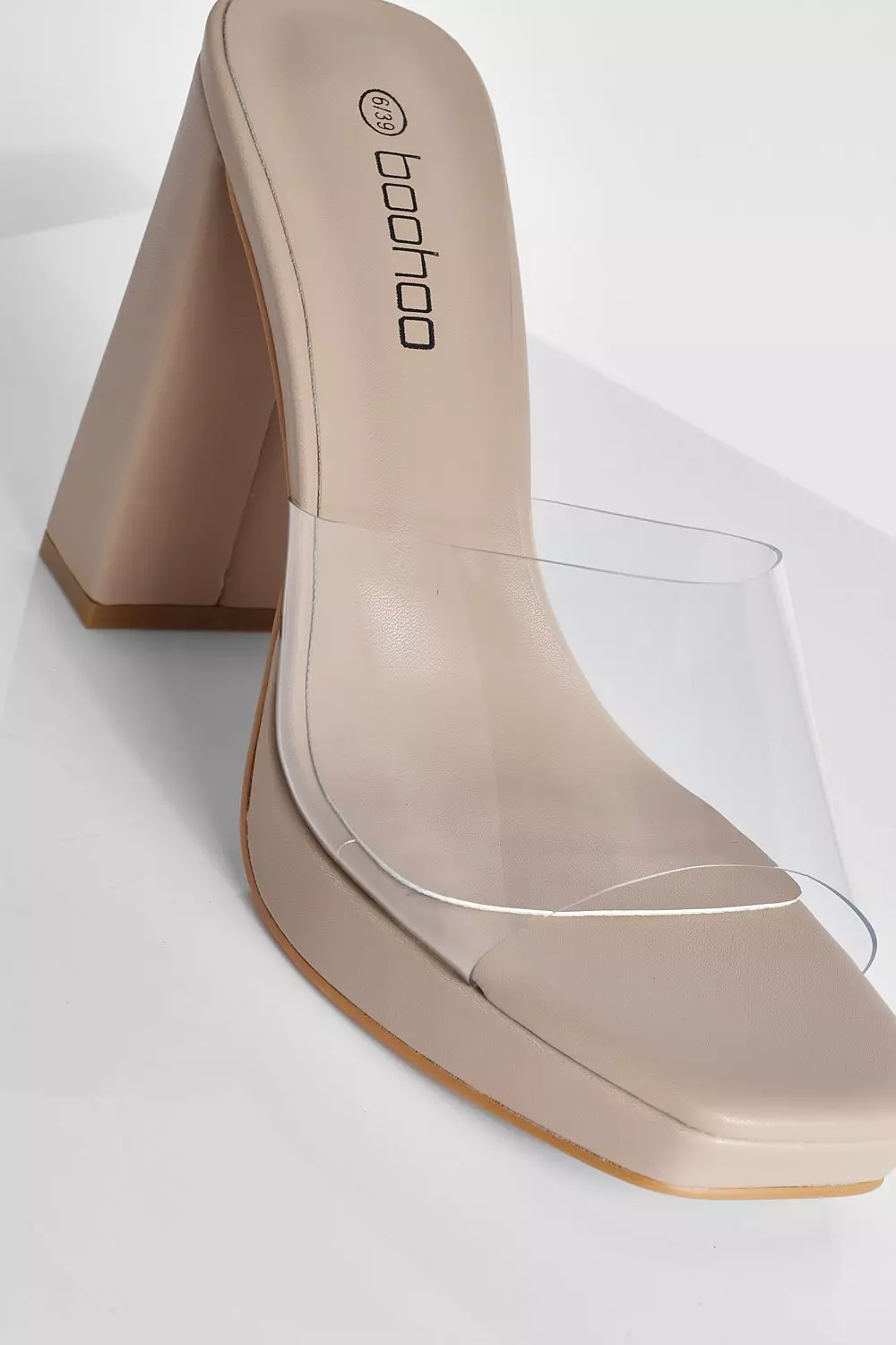 Nude Wide Fit Clear Mule Platform alternative image