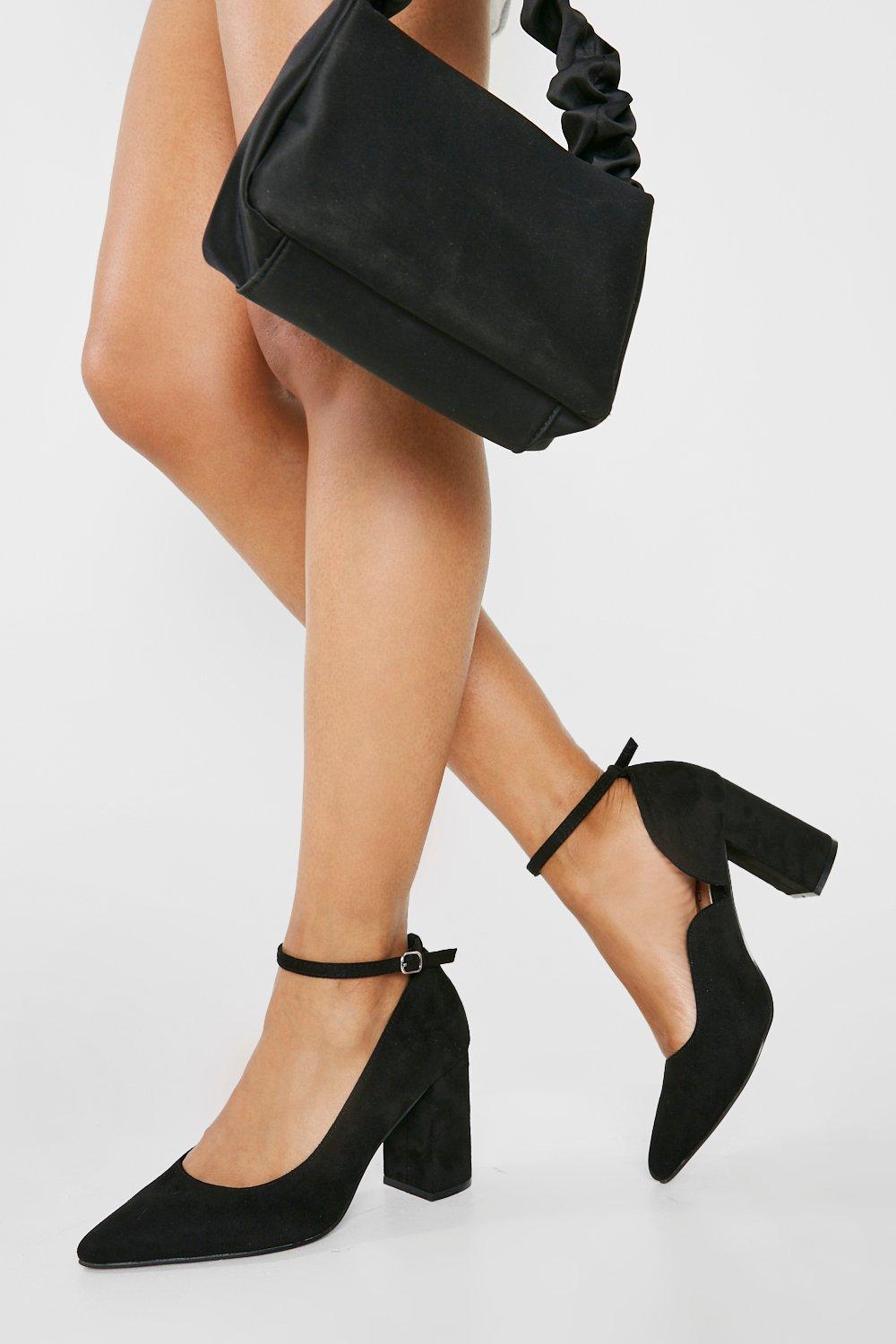 Round toe hotsell ankle strap heels