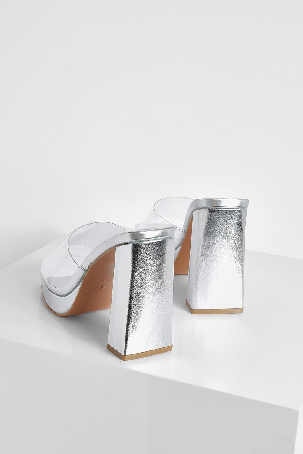 Wide fit clear mules top