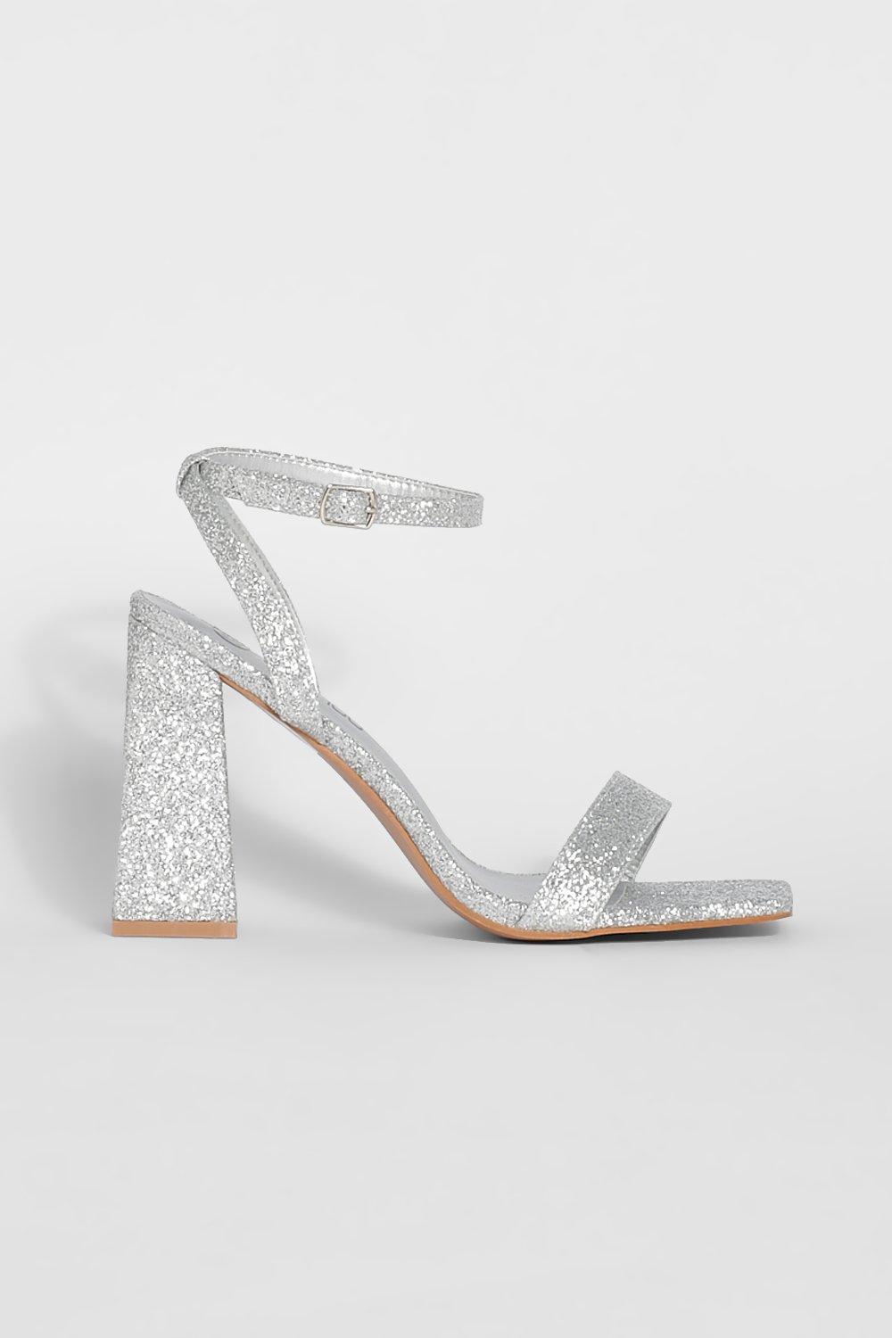 Silver sparkly discount heels wide fit