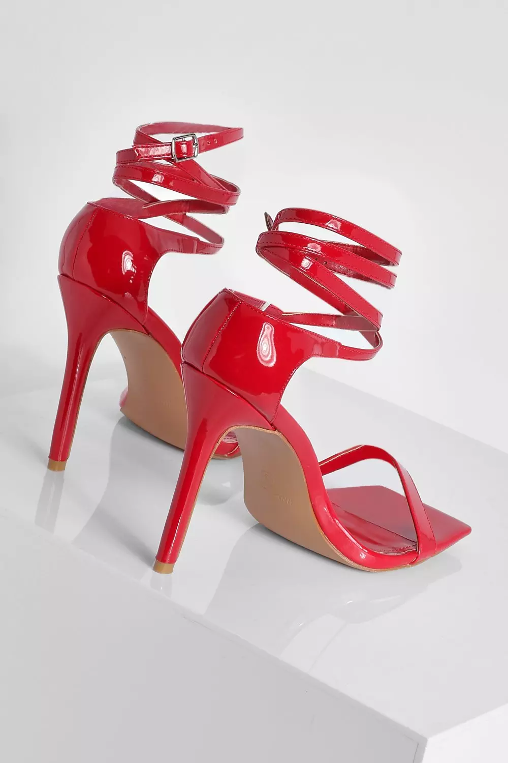 Red wide fit high clearance heels