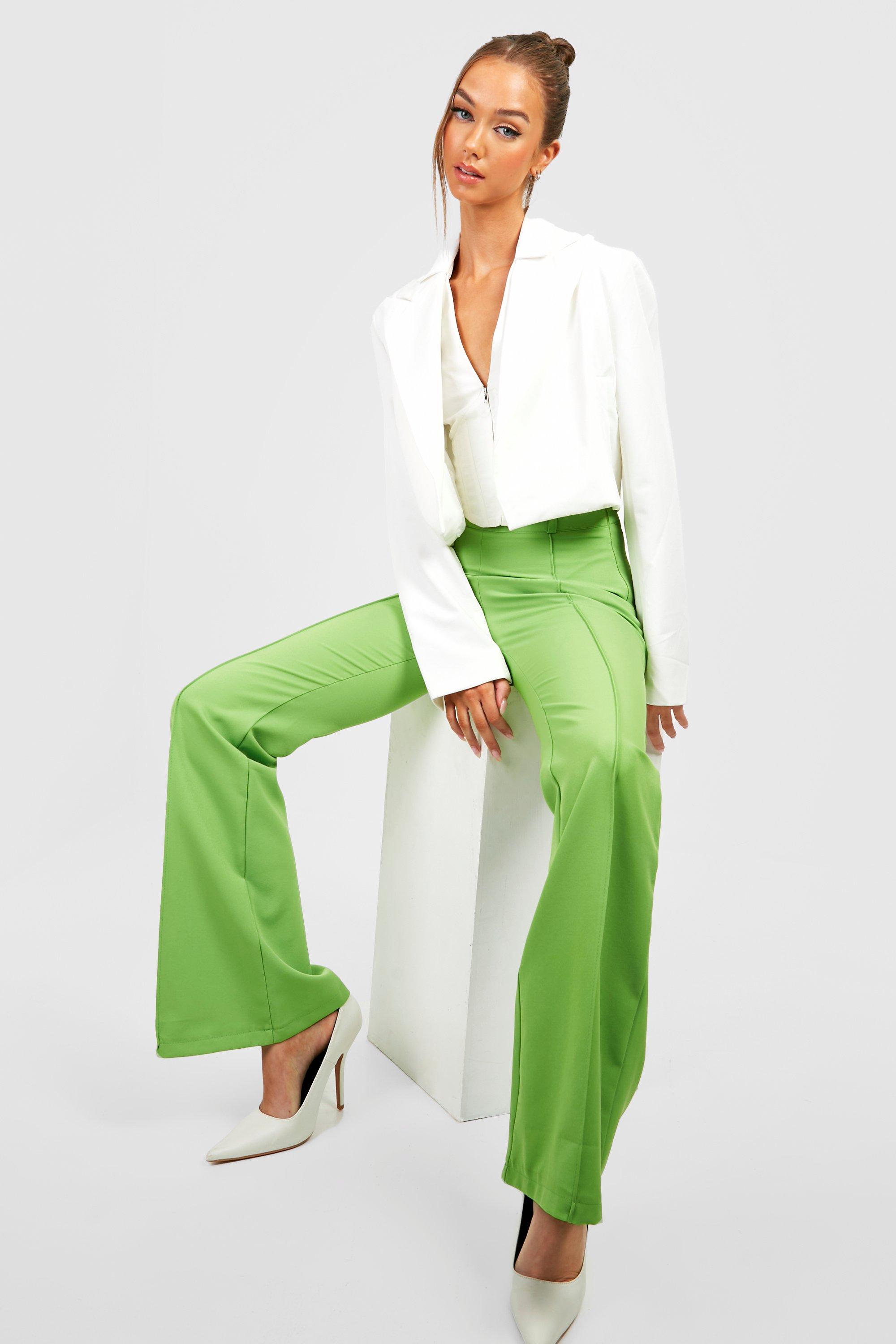 Women's High Waisted Flared Work Trousers