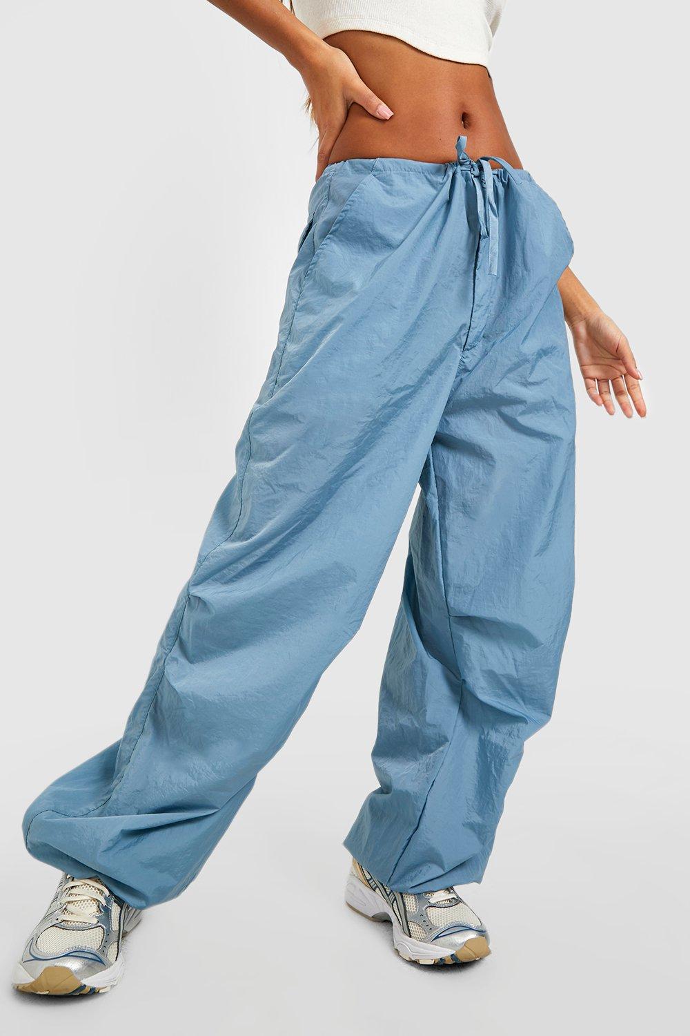 Drawcord Extreme Wide Leg Parachute Pants