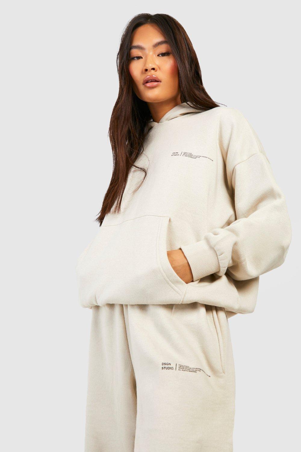 Text Print Hooded Tracksuit boohoo UK