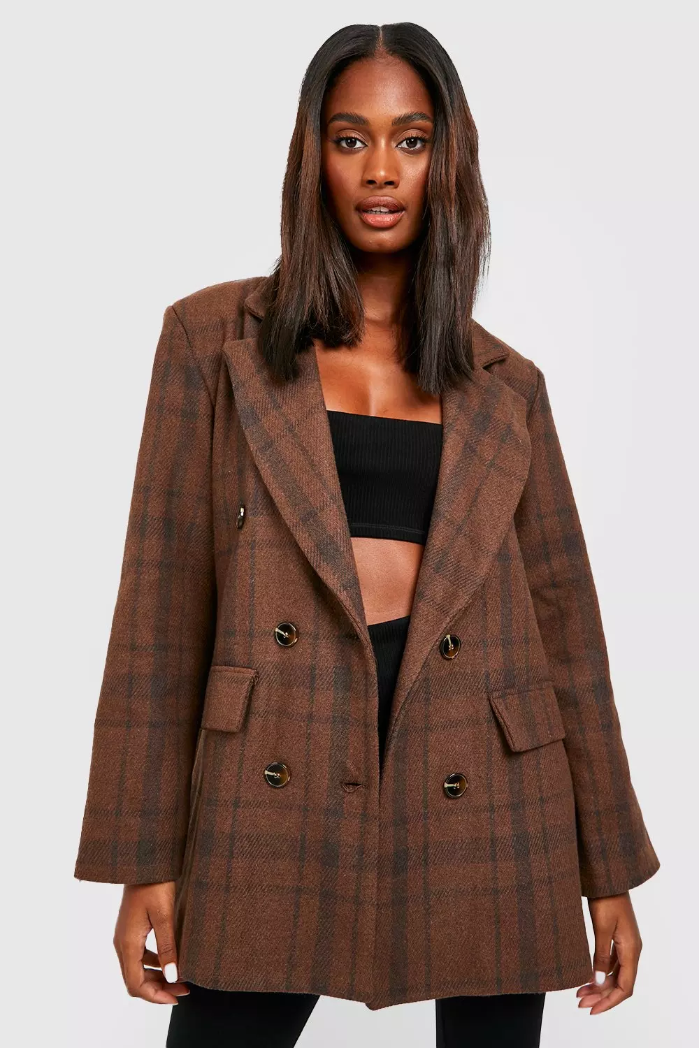 Oversized check clearance blazer