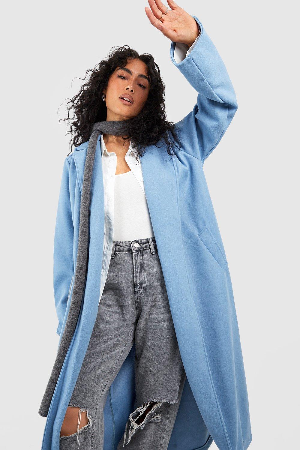 Light blue hotsell belted coat