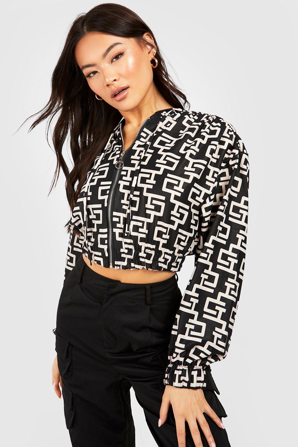 Chain print hot sale bomber jacket