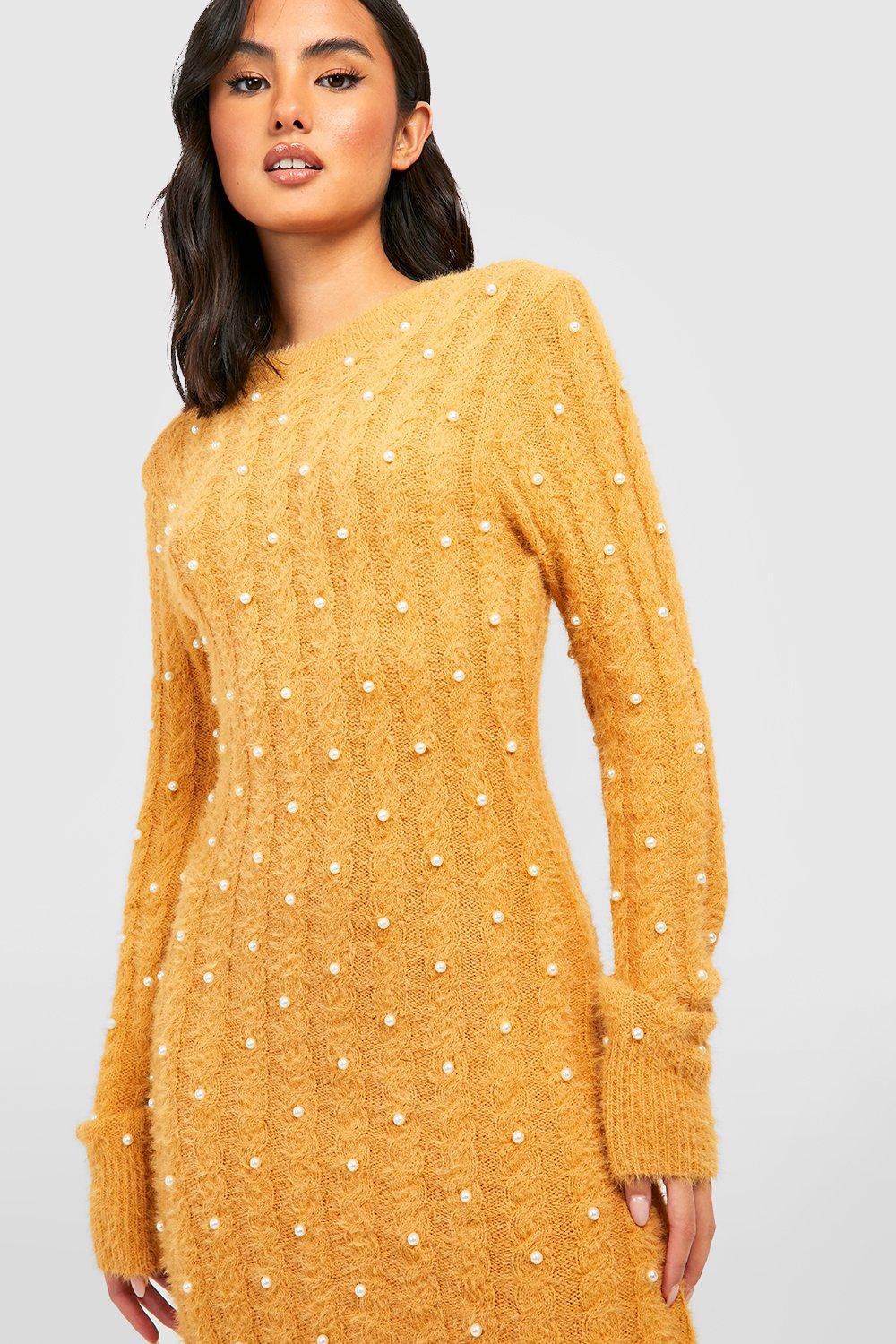 Versierde Gebreide Trui Jurk boohoo