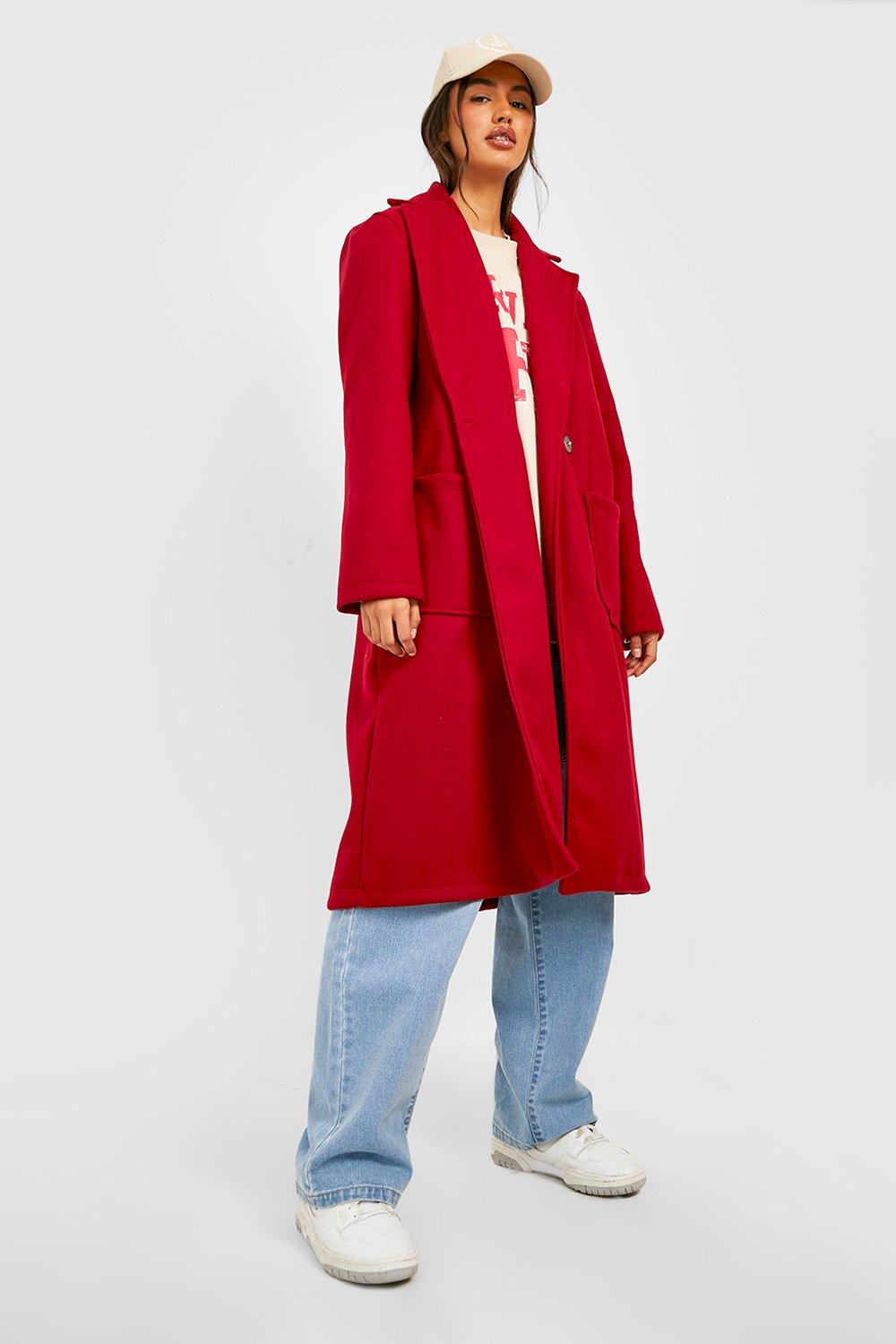 Boohoo hot sale red coat