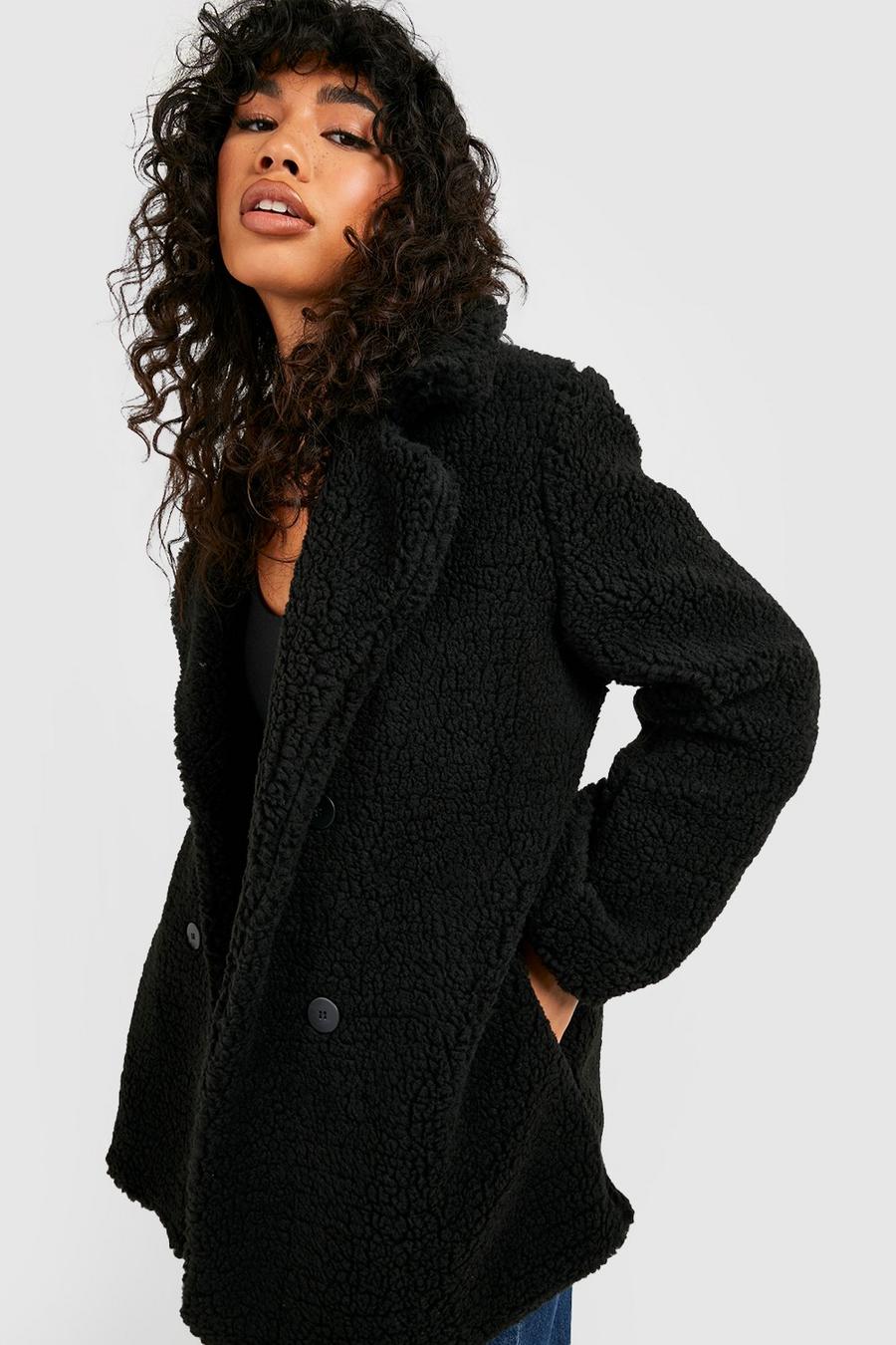 Black Teddy Faux Fur Coat