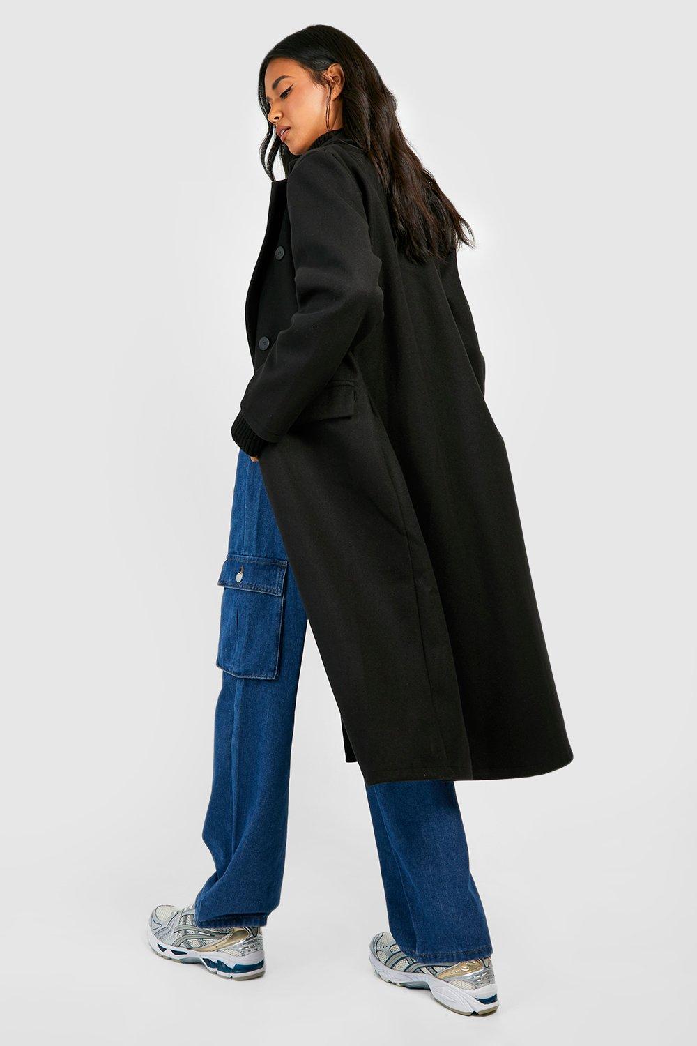 Longline Wool Look Coat boohoo CA
