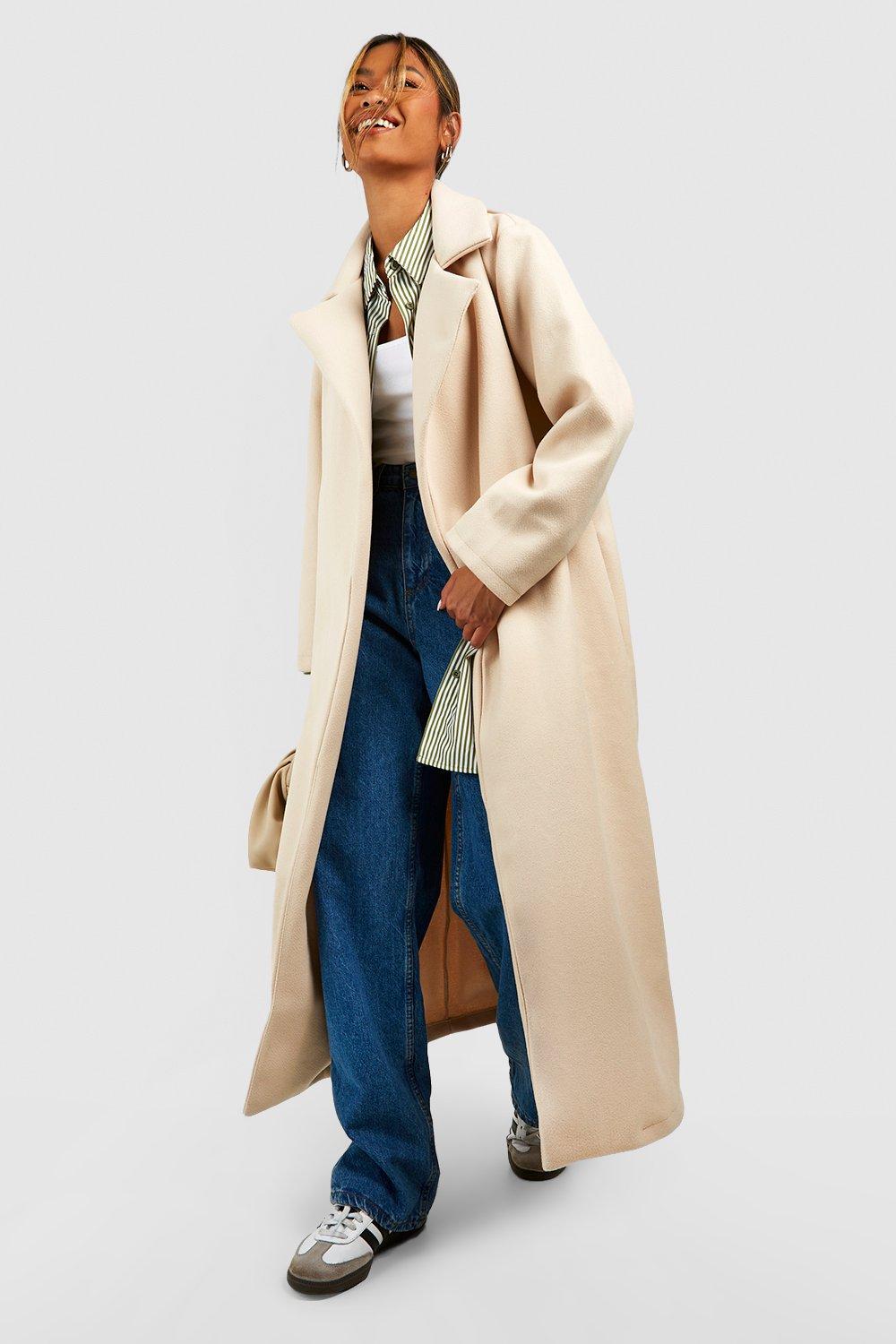 Boohoo oversized sleeve wool best sale look coat