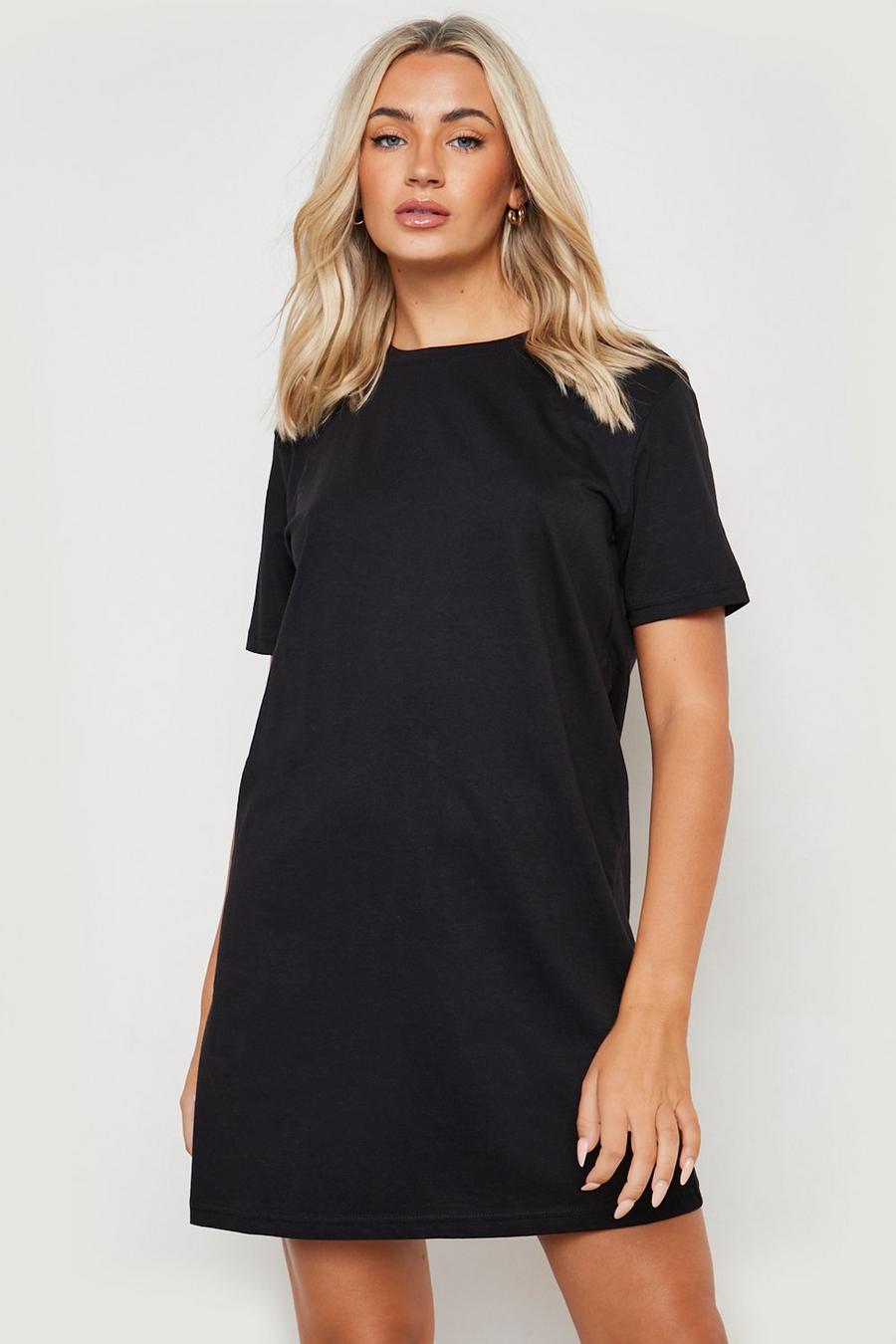 Black Basic T-shirt Dress image number 1