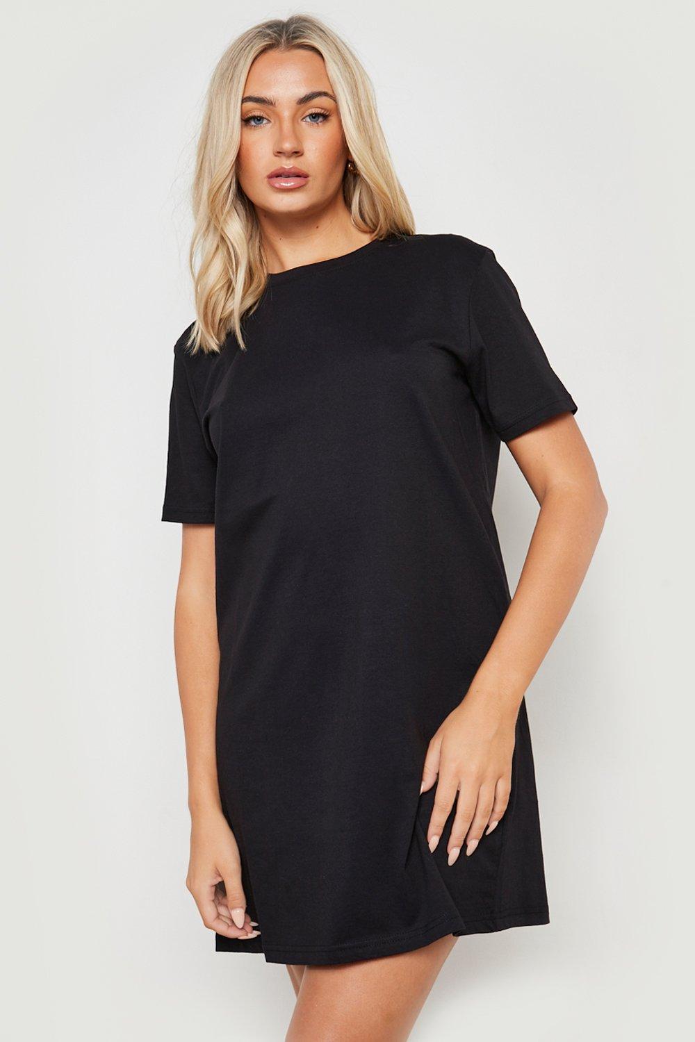 Boohoo black clearance t shirt dress