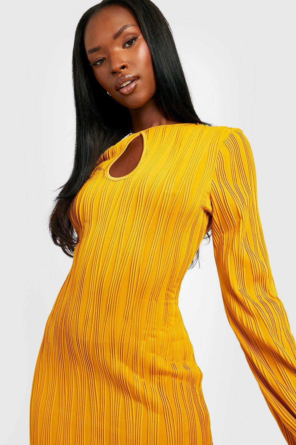 Boohoo mustard outlet dress