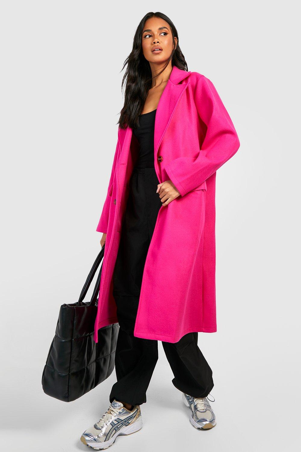 Bright pink hot sale wool coat