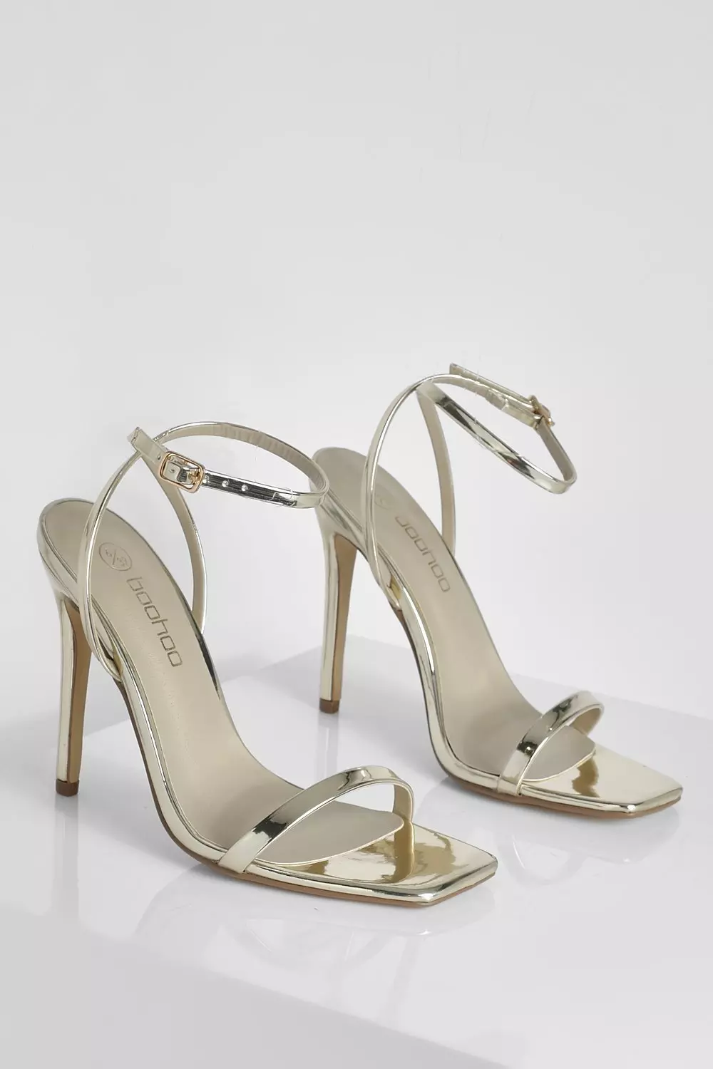 Gold Metallic Barely There Stiletto Heel alternative image