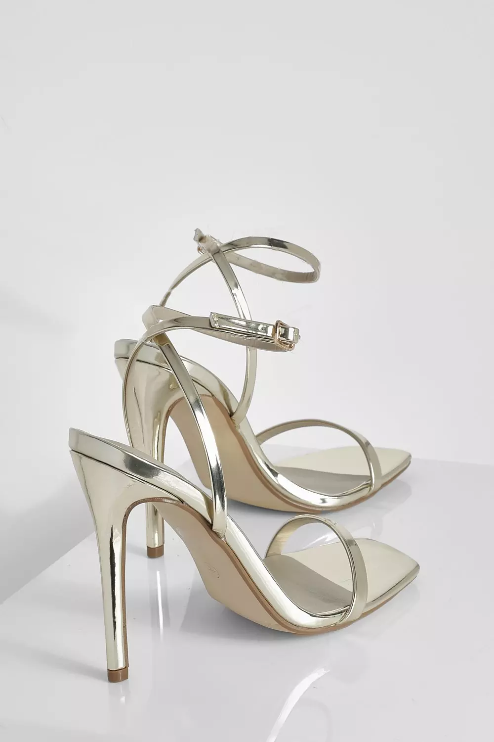 Gold Metallic Barely There Stiletto Heel alternative image