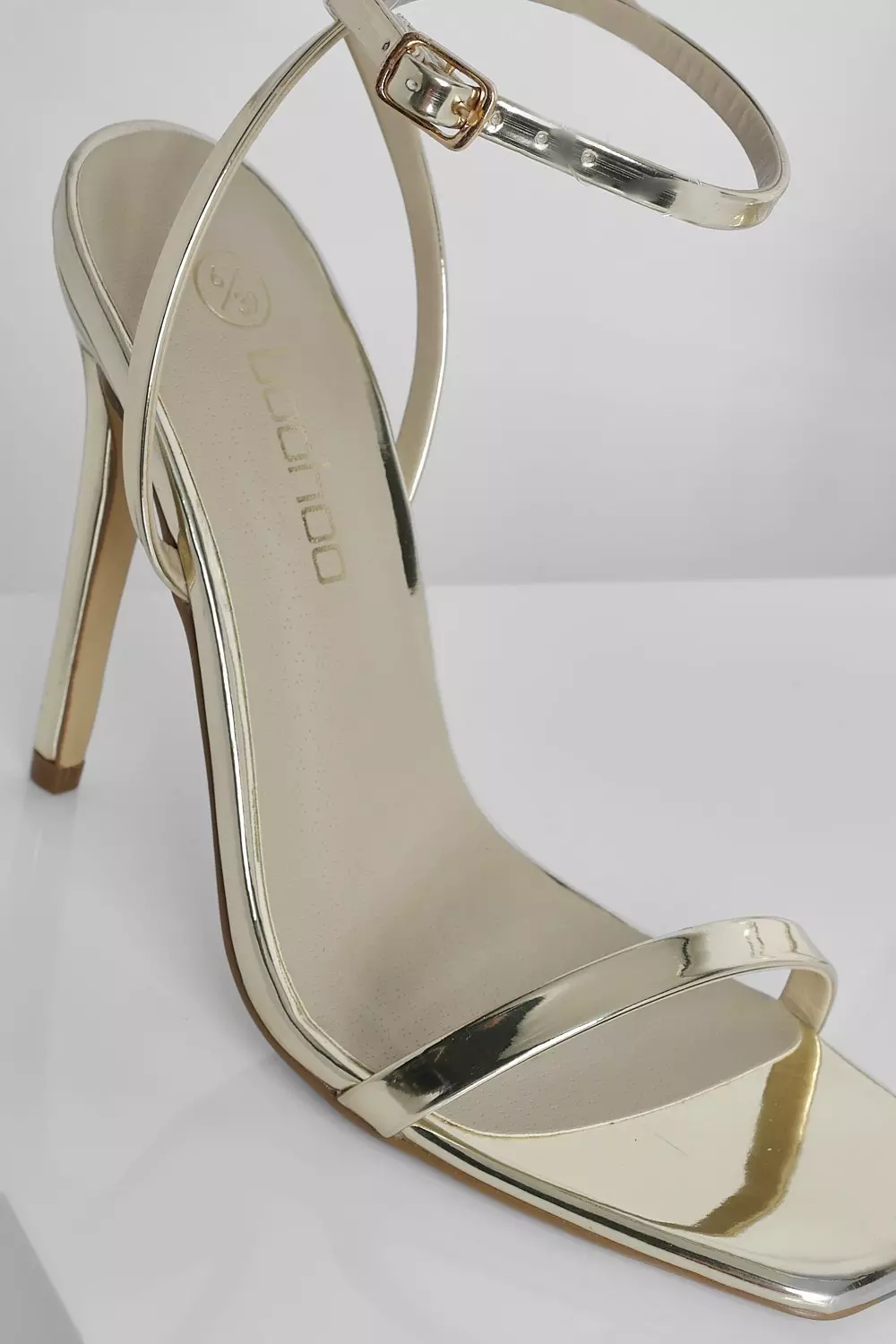 Gold Metallic Barely There Stiletto Heel alternative image