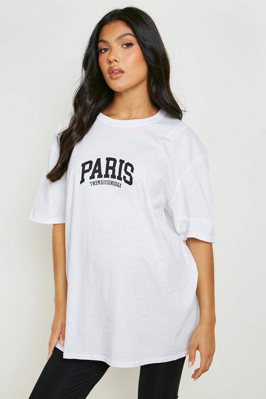 White Maternity Paris Printed T-shirt  image number 1