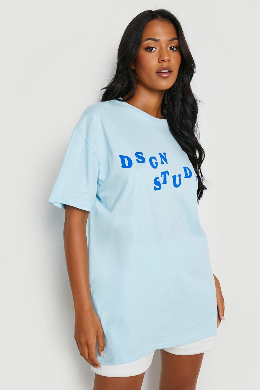 Light blue Tall Dsgn Studio Printed Oversized T-shirt  image number 1