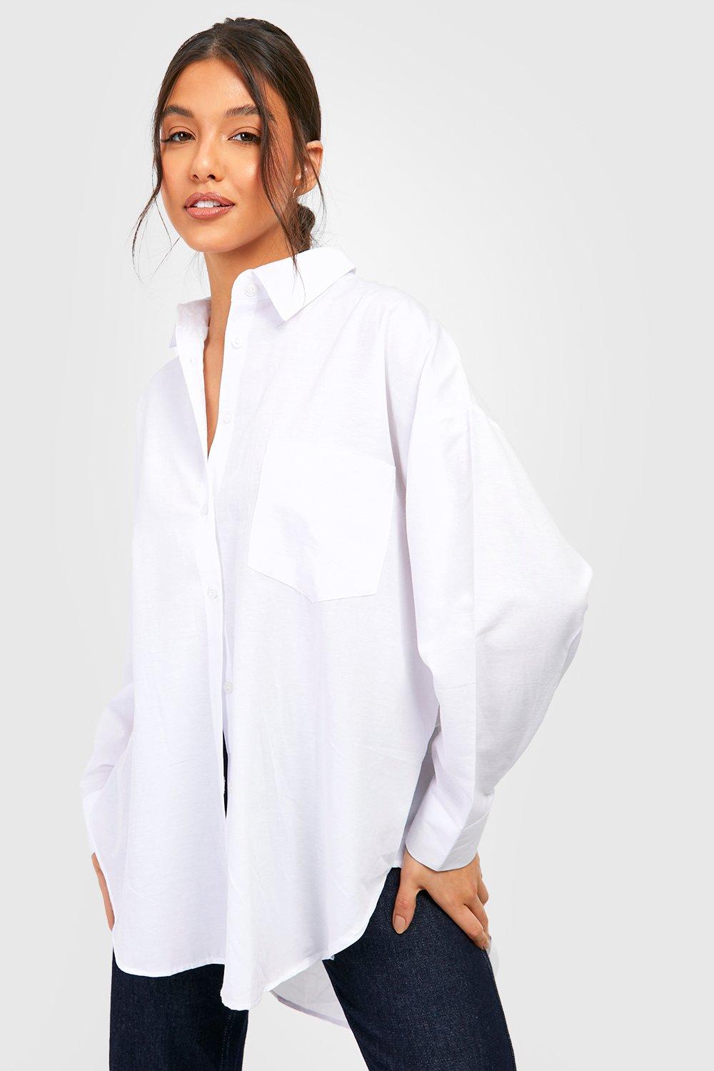 Camicia oversize in cotone - Bianco - DONNA