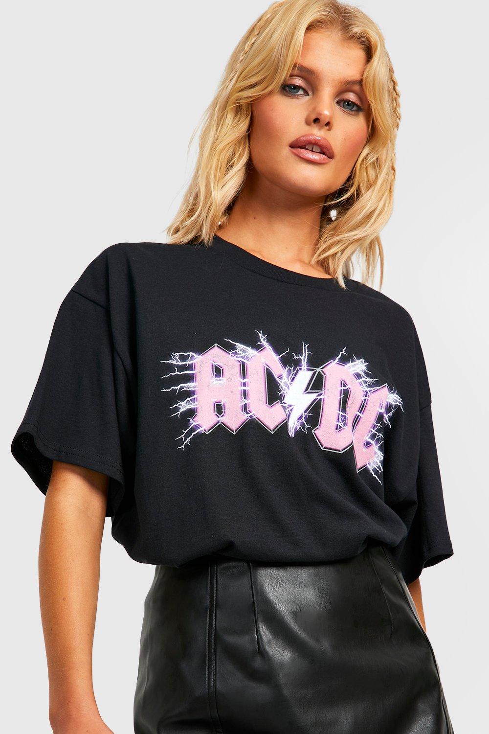 Acdc Oversized Printed Band T Shirt boohoo