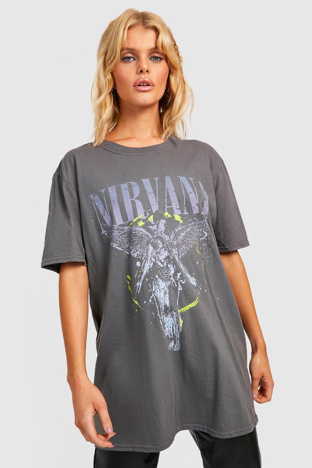 Nirvana Oversized Printed Band T-shirt | boohoo