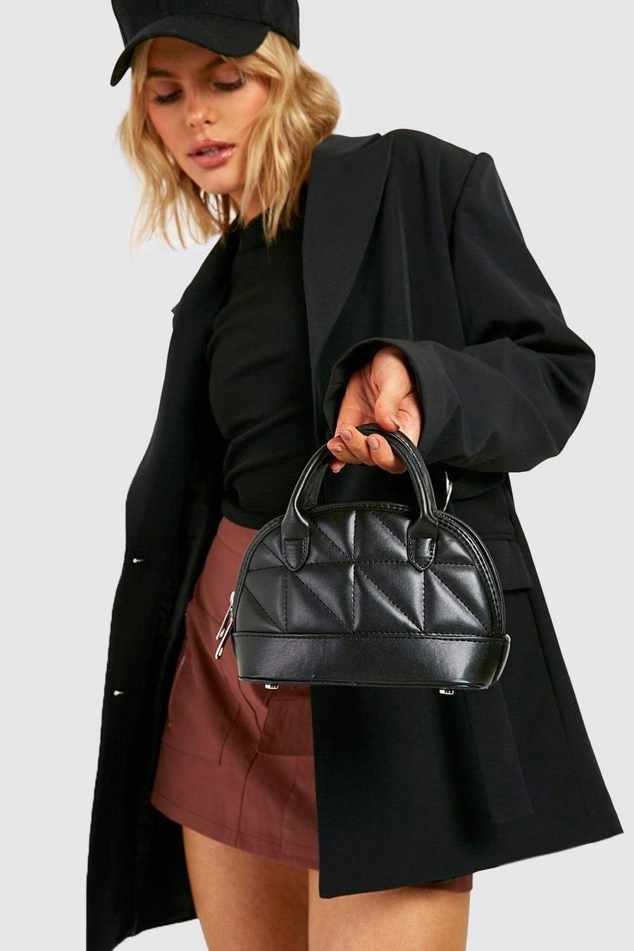Black noir Quilted Mini Grab Bag