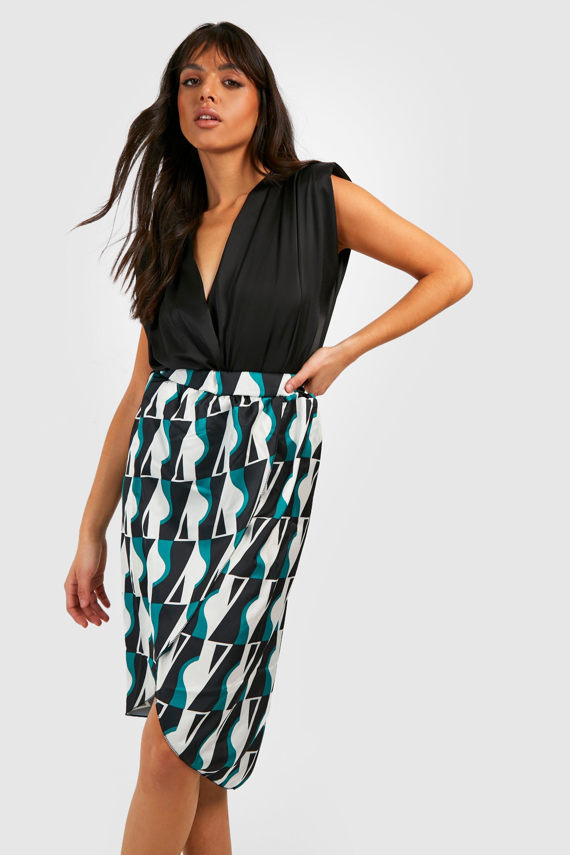 Black midi shop skirt boohoo