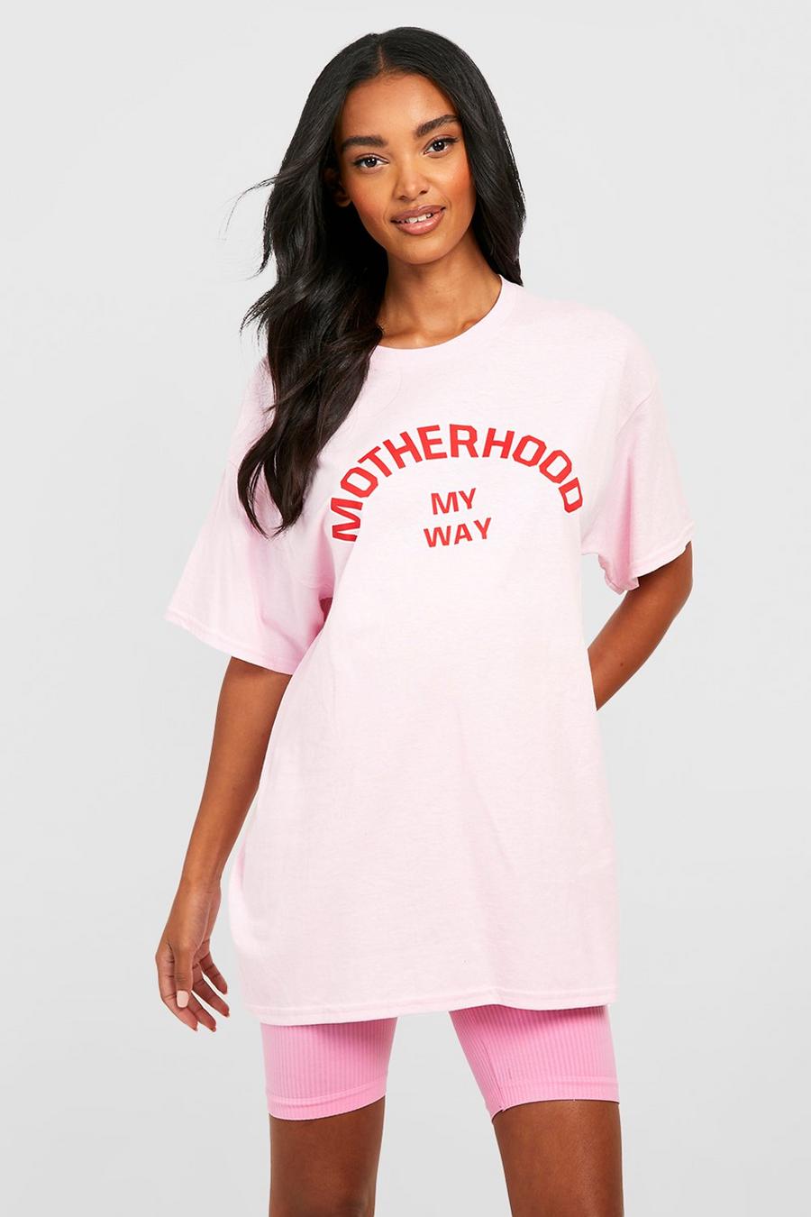Camiseta Premamá con eslogan Motherhood, Light pink image number 1