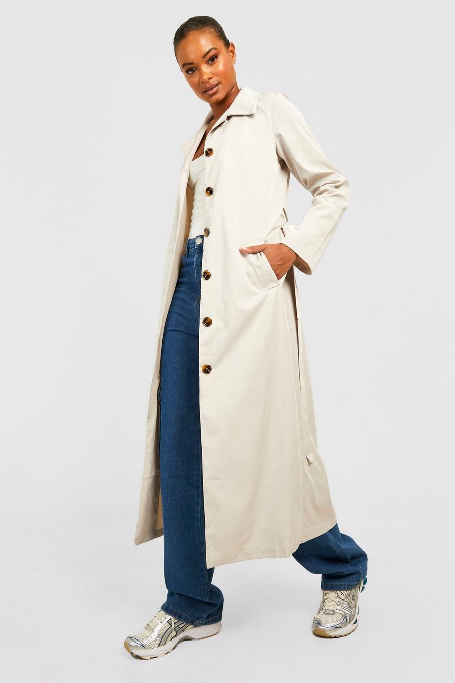 Beige Tall Relaxed Fit Belted Trench Coat  image number 1