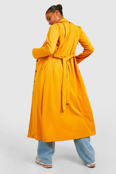 boohoo mustard Tall Relaxed Fit Belted Trench Coat