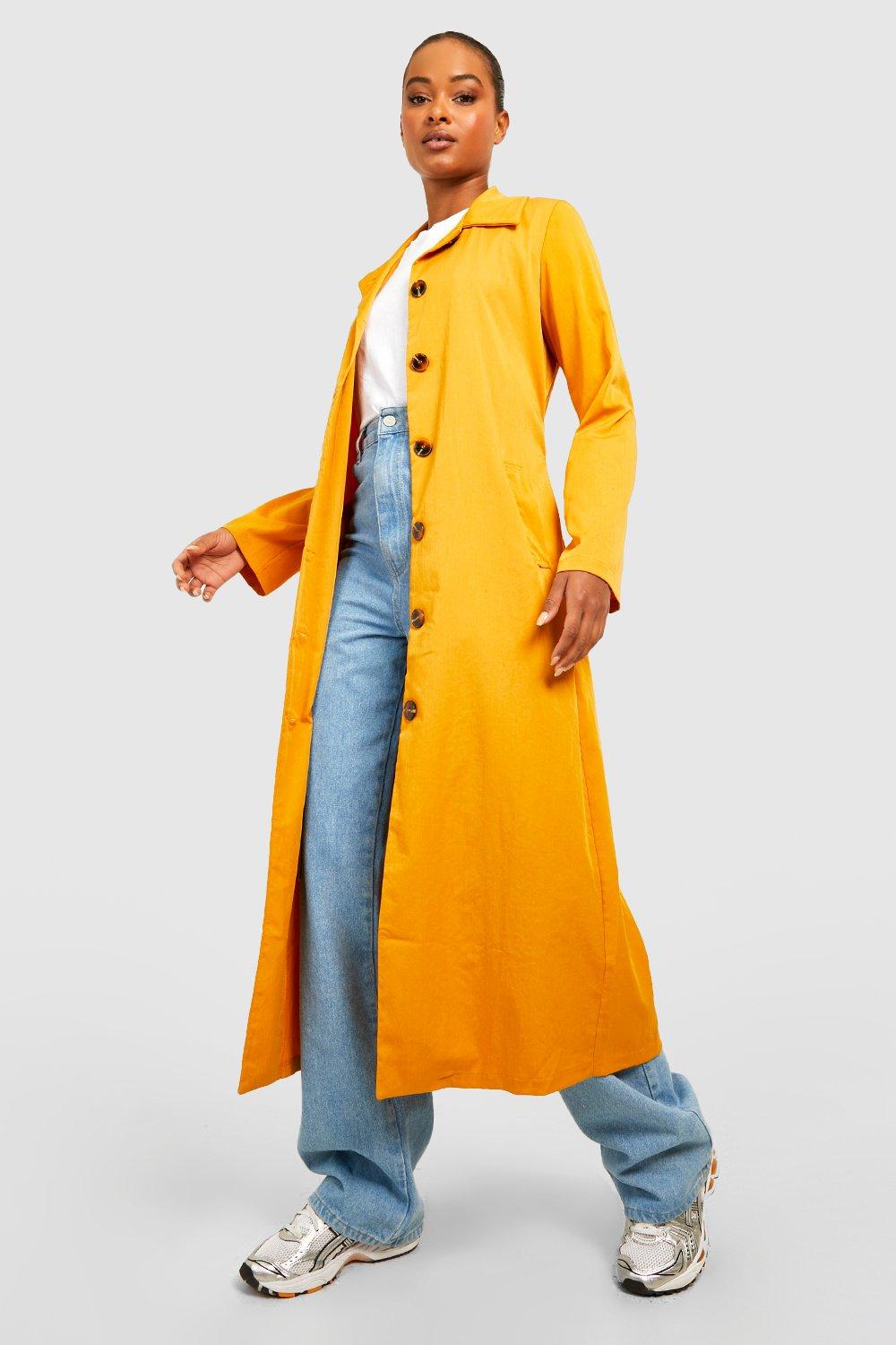 Mustard belted coat best sale