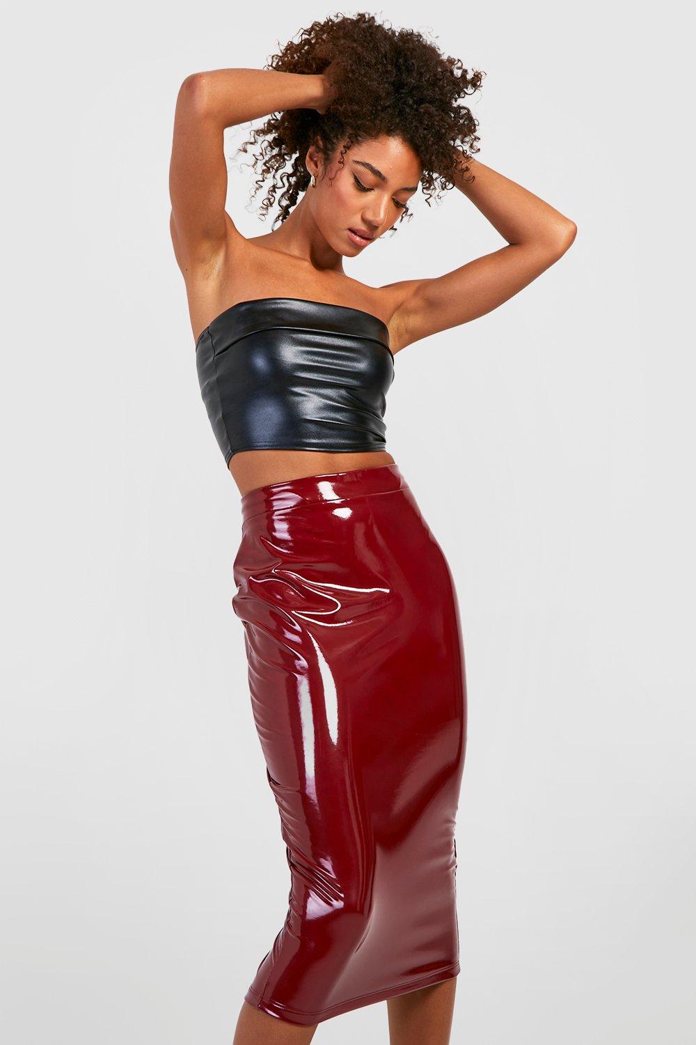 Vinyl Full Skater Skirt, boohoo Canada