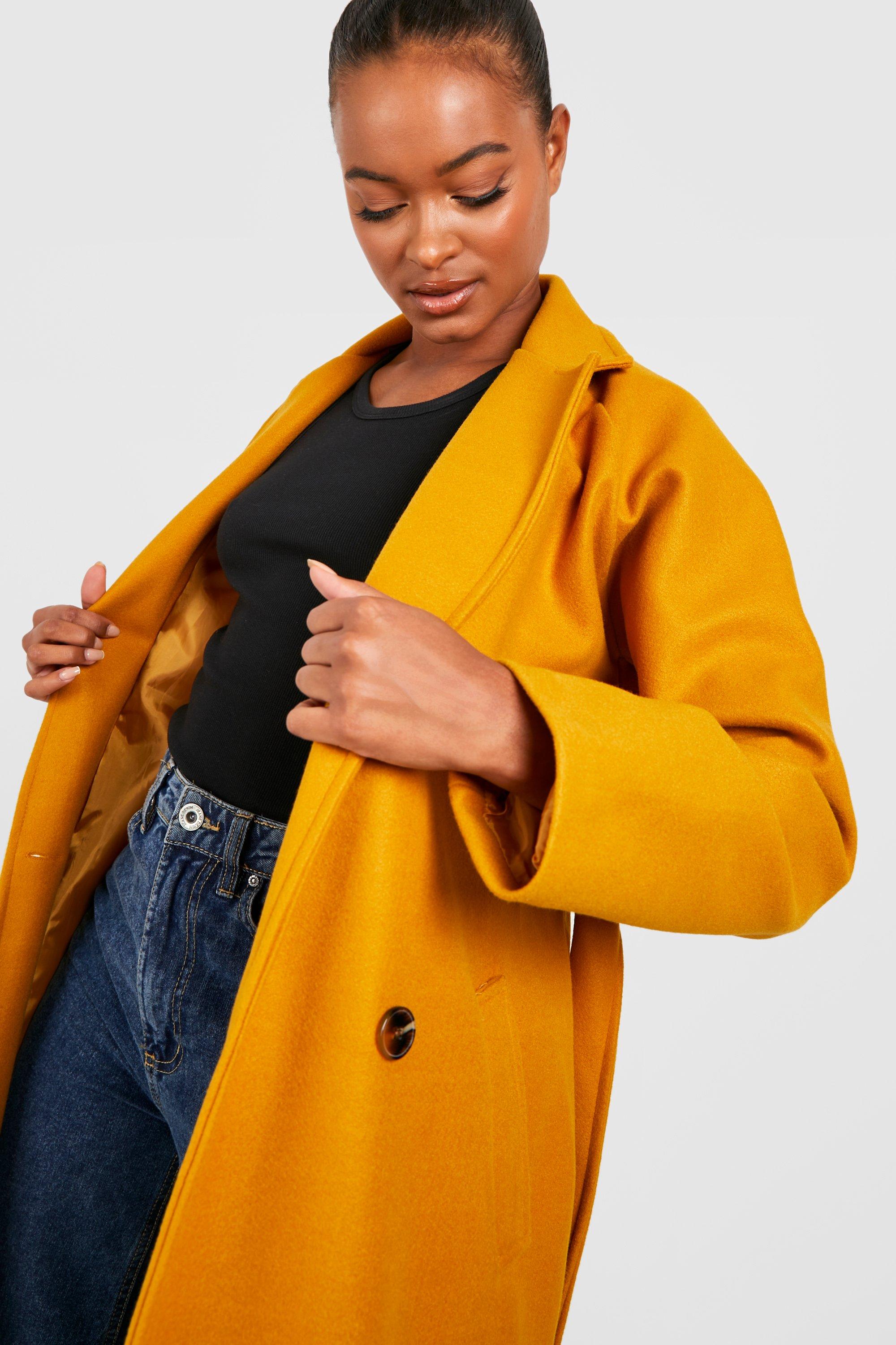 Tall Belted Double Breasted Wool Look Coat boohoo