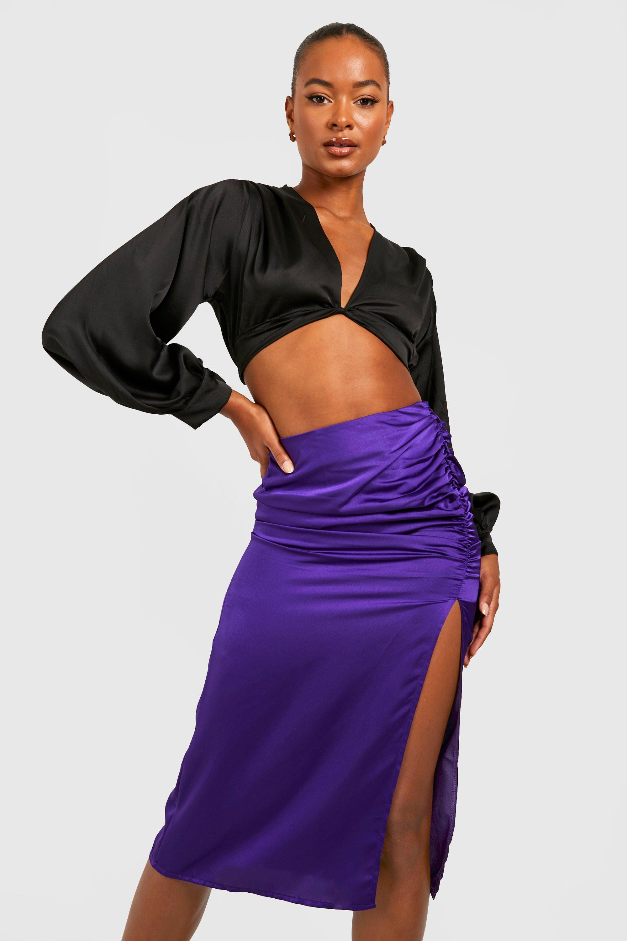 Mid length hotsell satin skirts tall