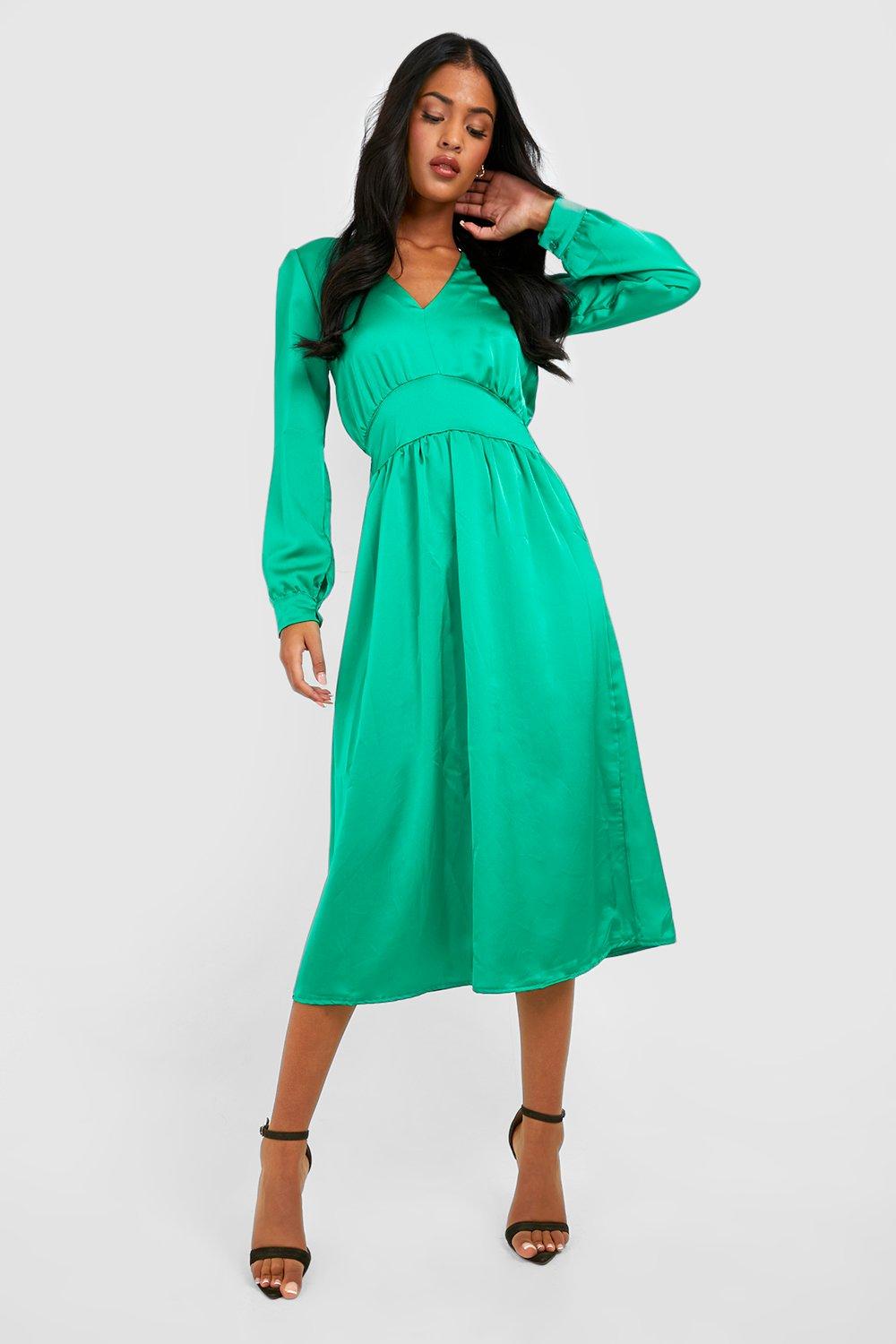 Boohoo emerald green clearance dress