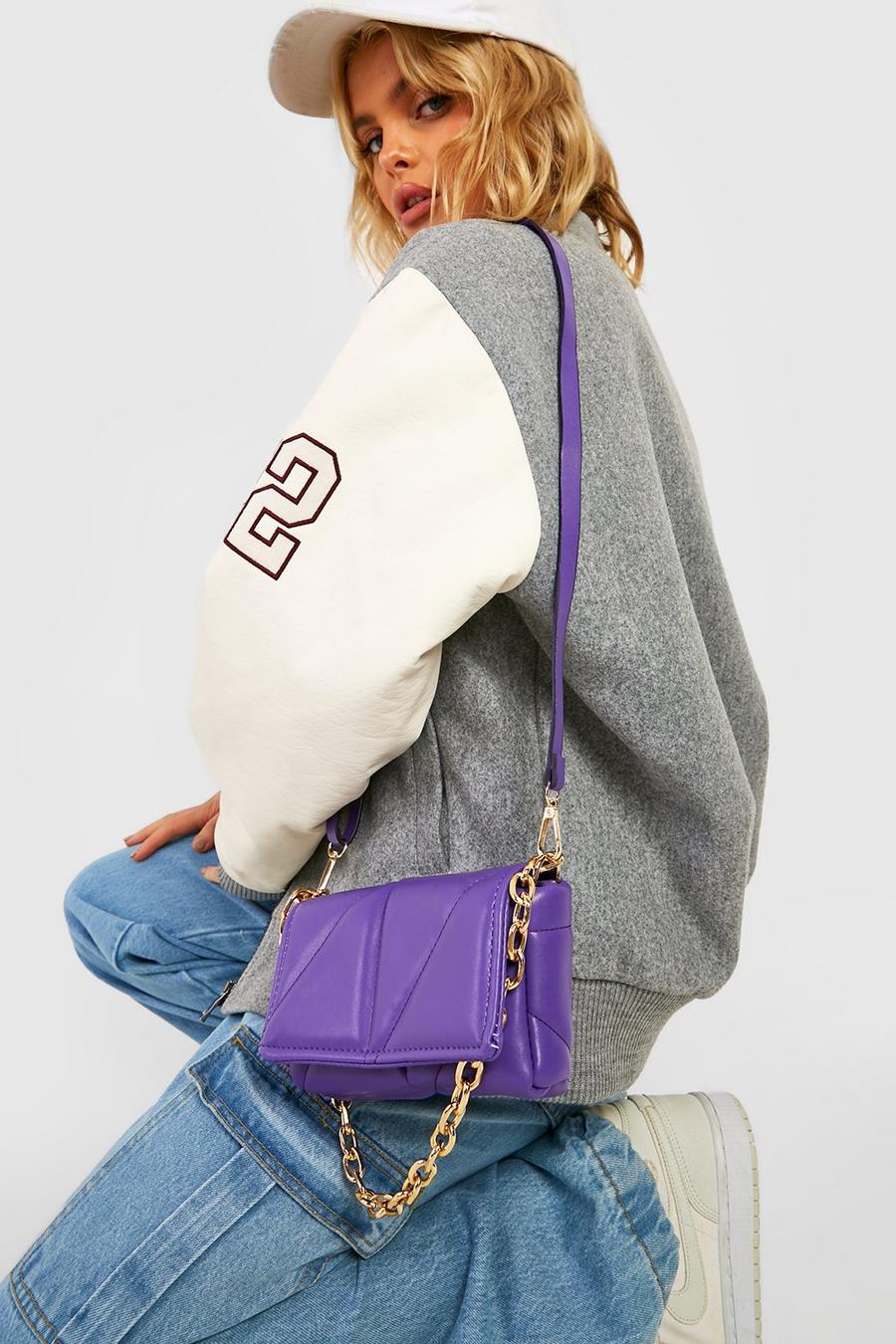Purple Quilted Shoulder Bag image number 1