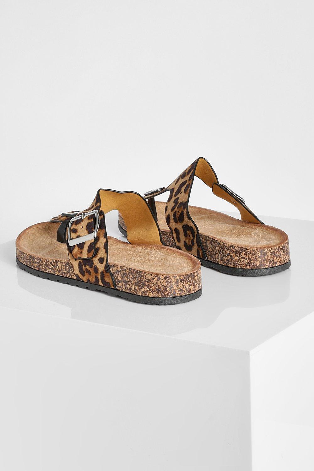 Leopard print toe hot sale post sandals