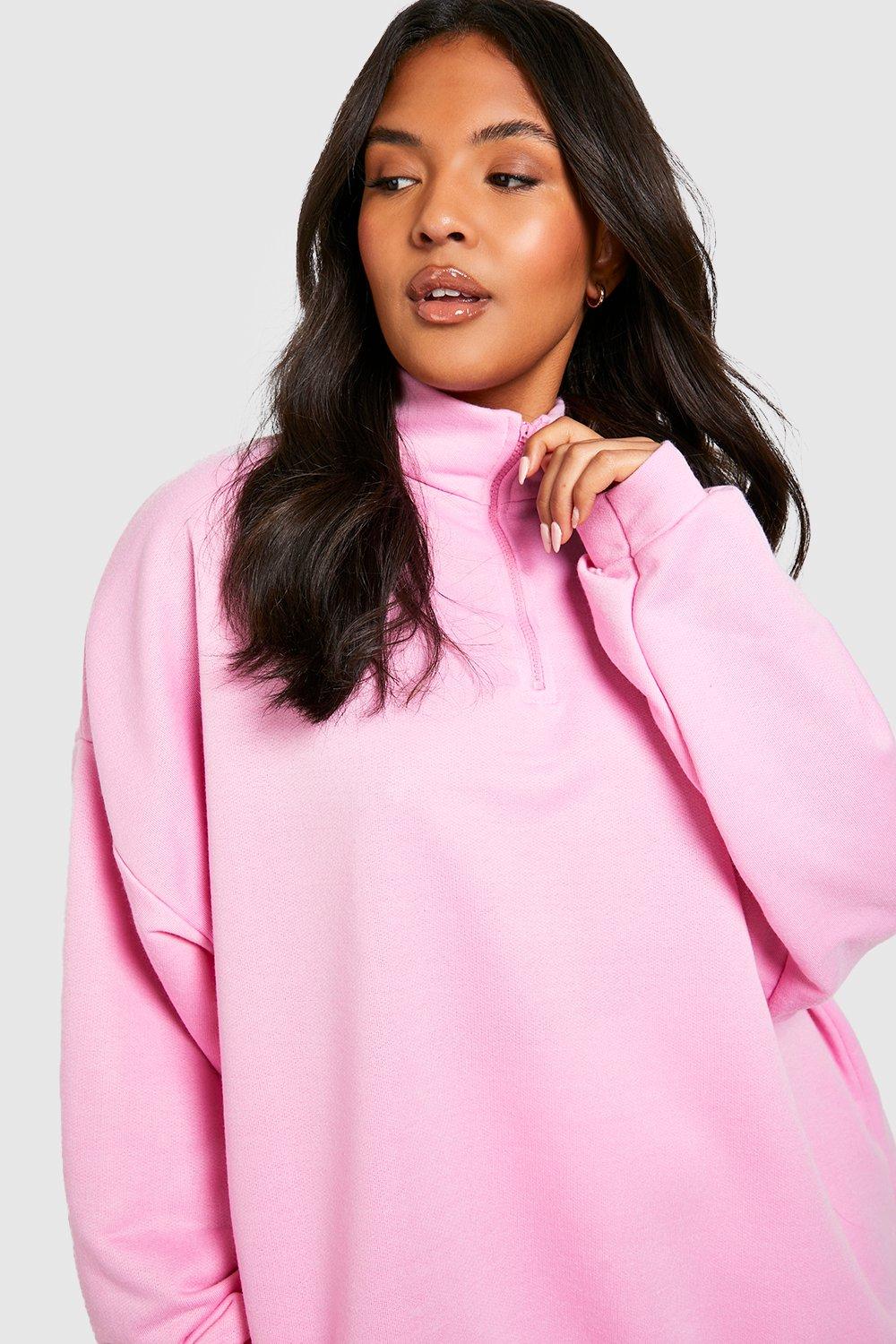 Half zip shop pink sweater