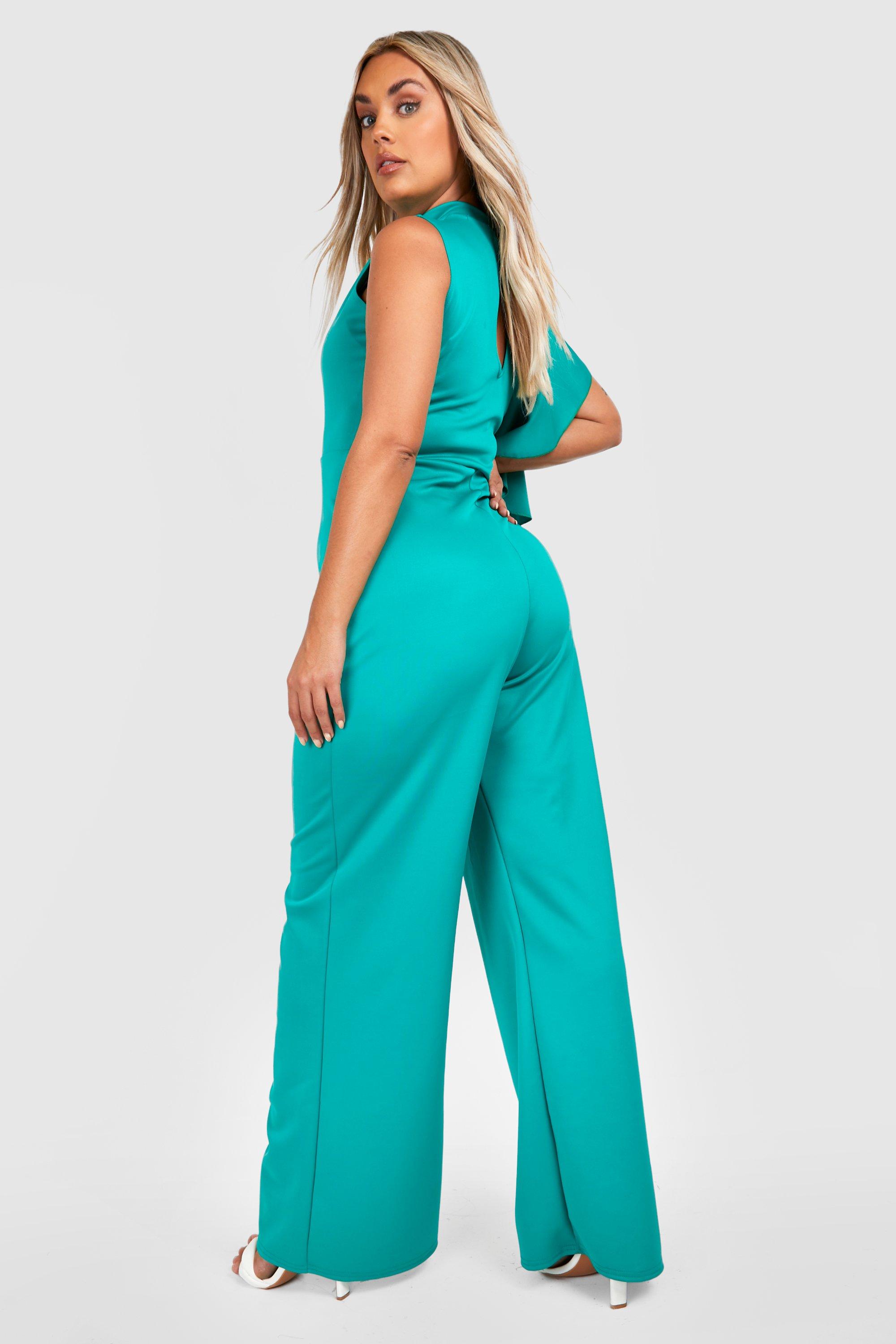 Plus Frill Detail Wide Leg Jumpsuit | boohoo