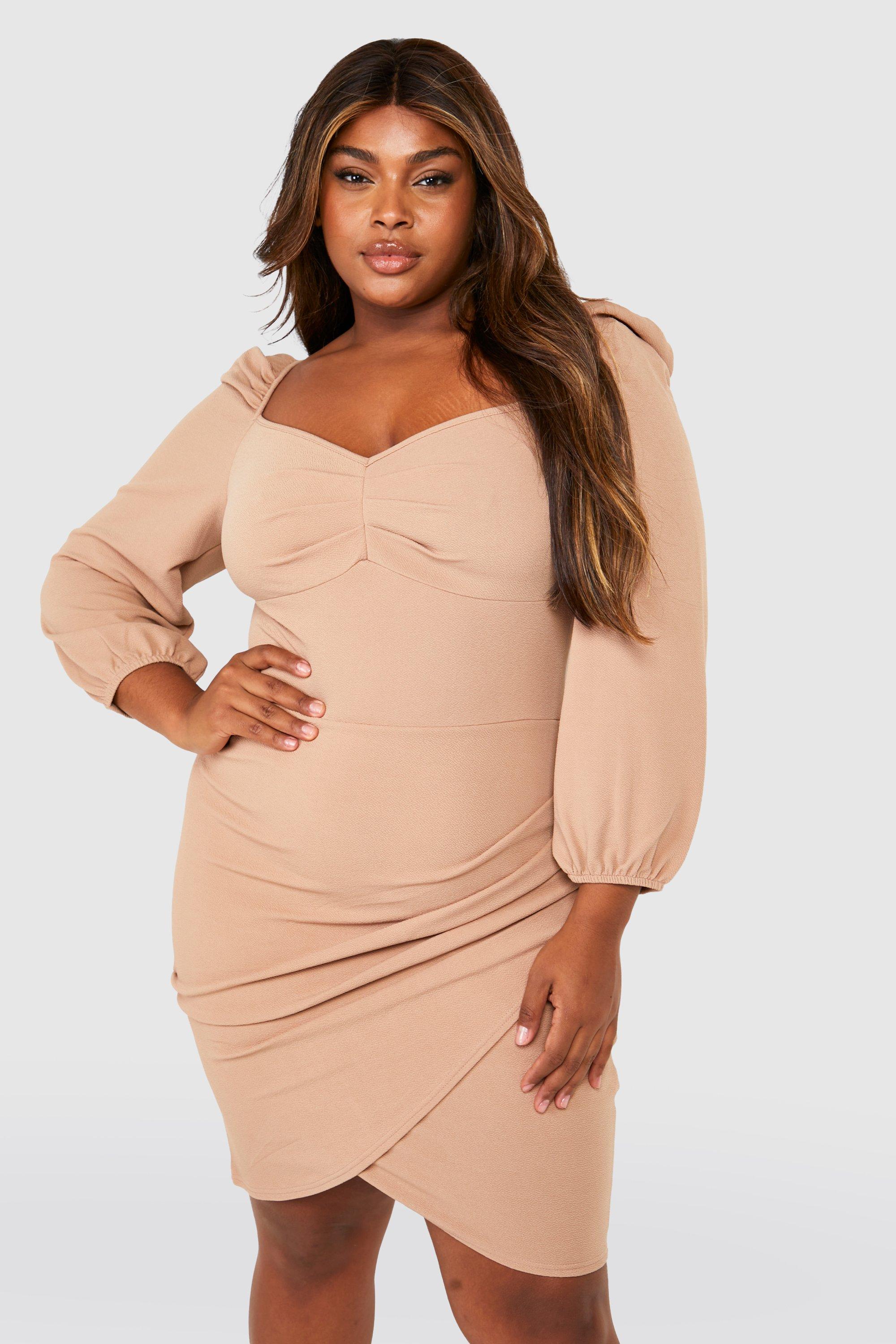 Plus size bodycon wrap hot sale dress