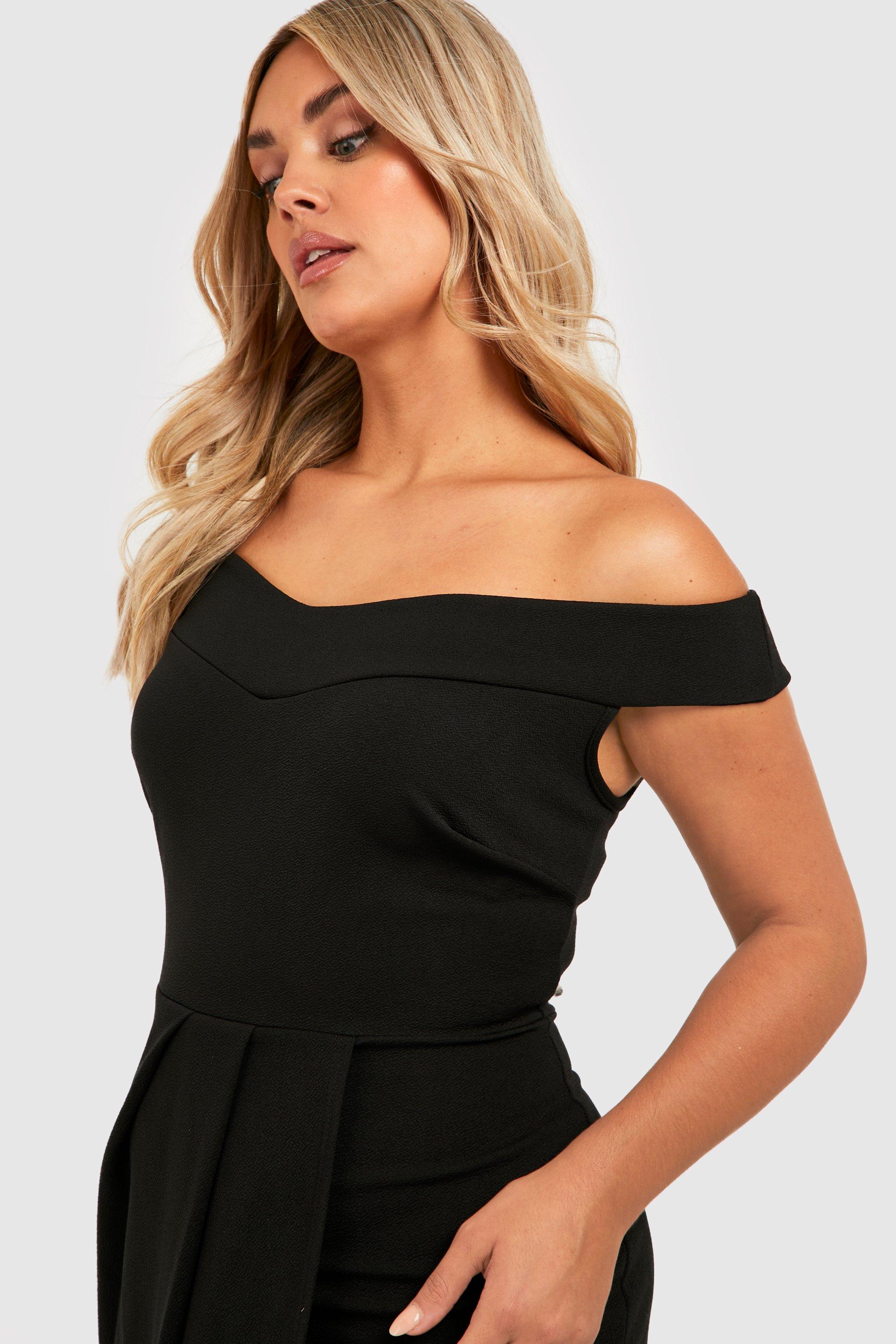 Plus Off The Shoulder Wrap Midi Dress