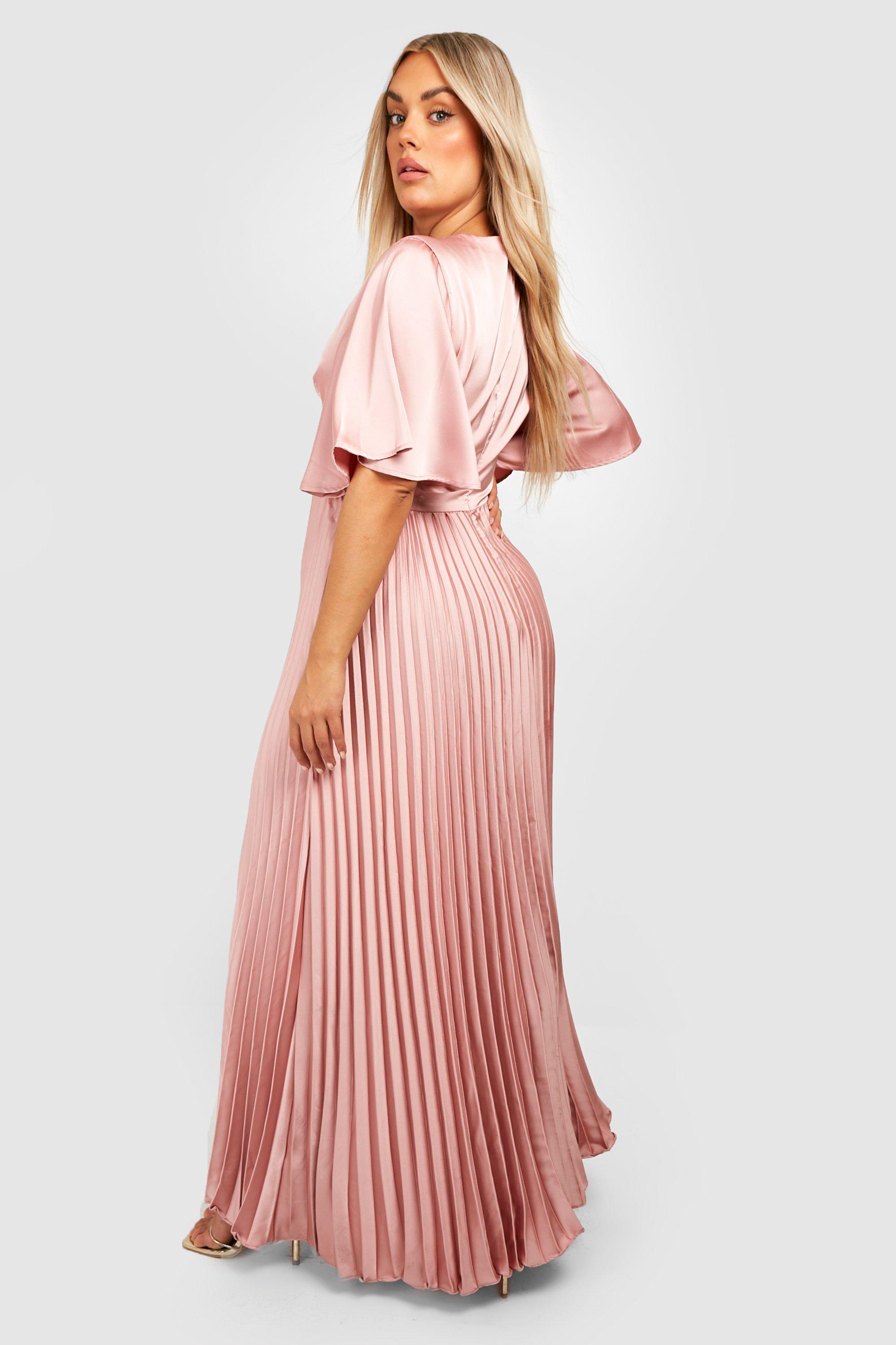 Robe longue best sale plissée rose